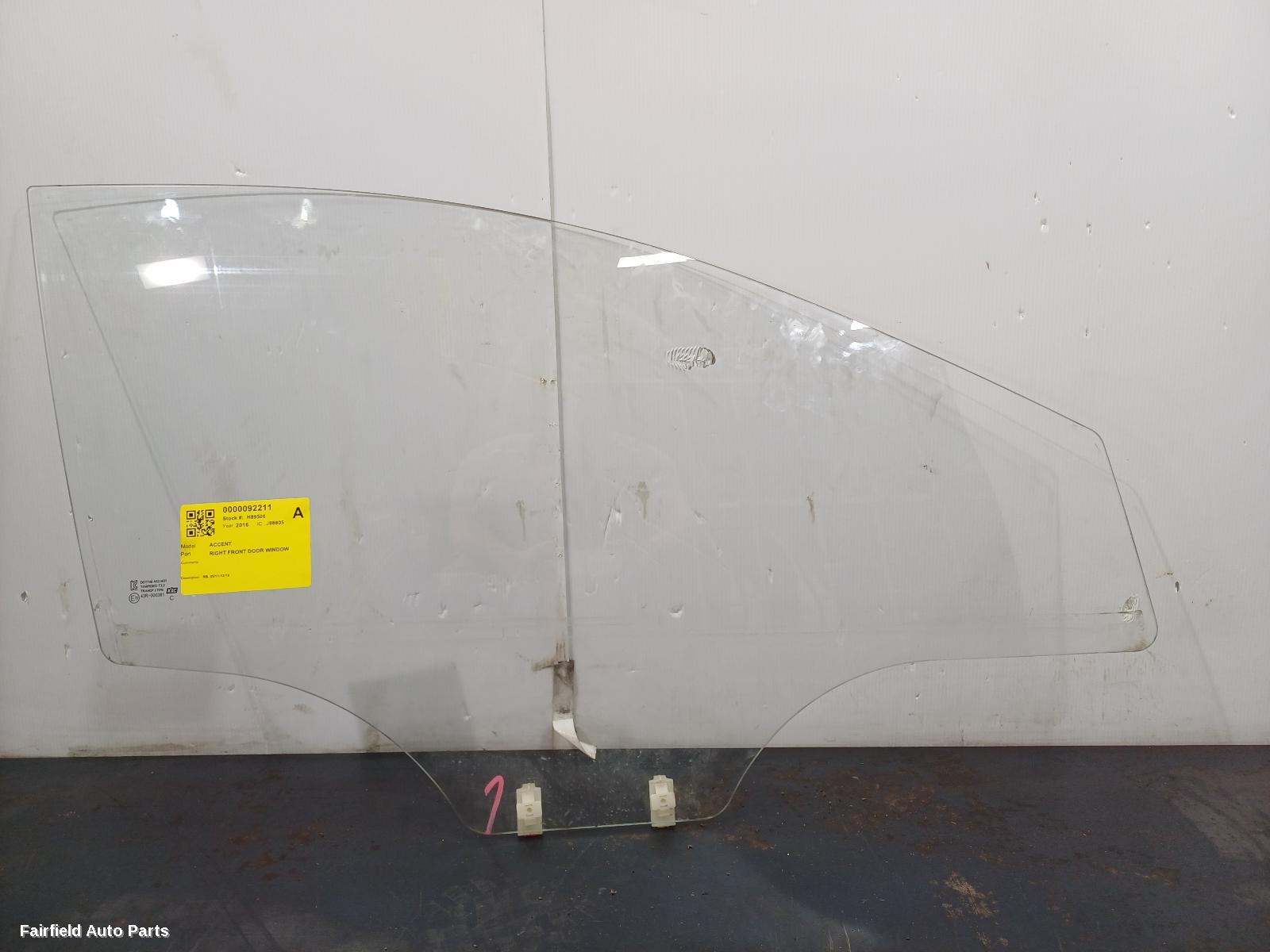 2011-2019 Hyundai Accent Right Front Door Window