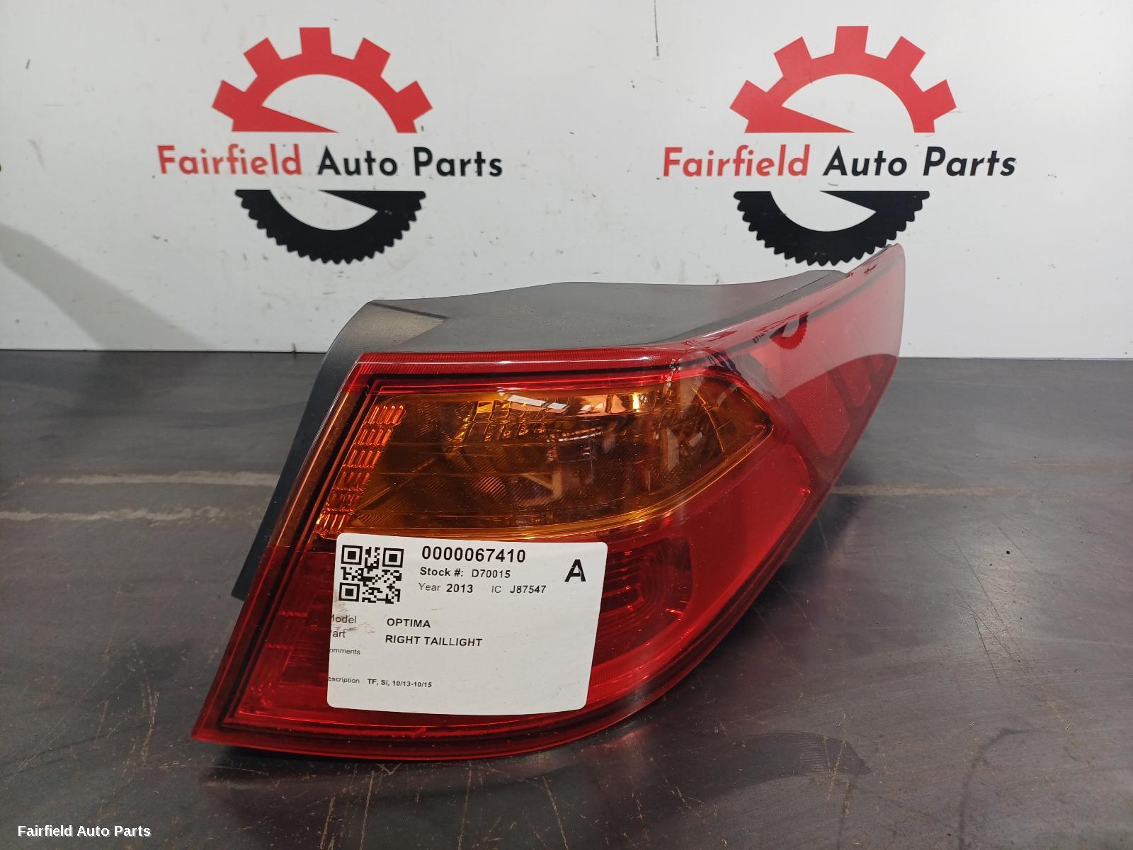 2013-2015 Kia Optima Right Taillight
