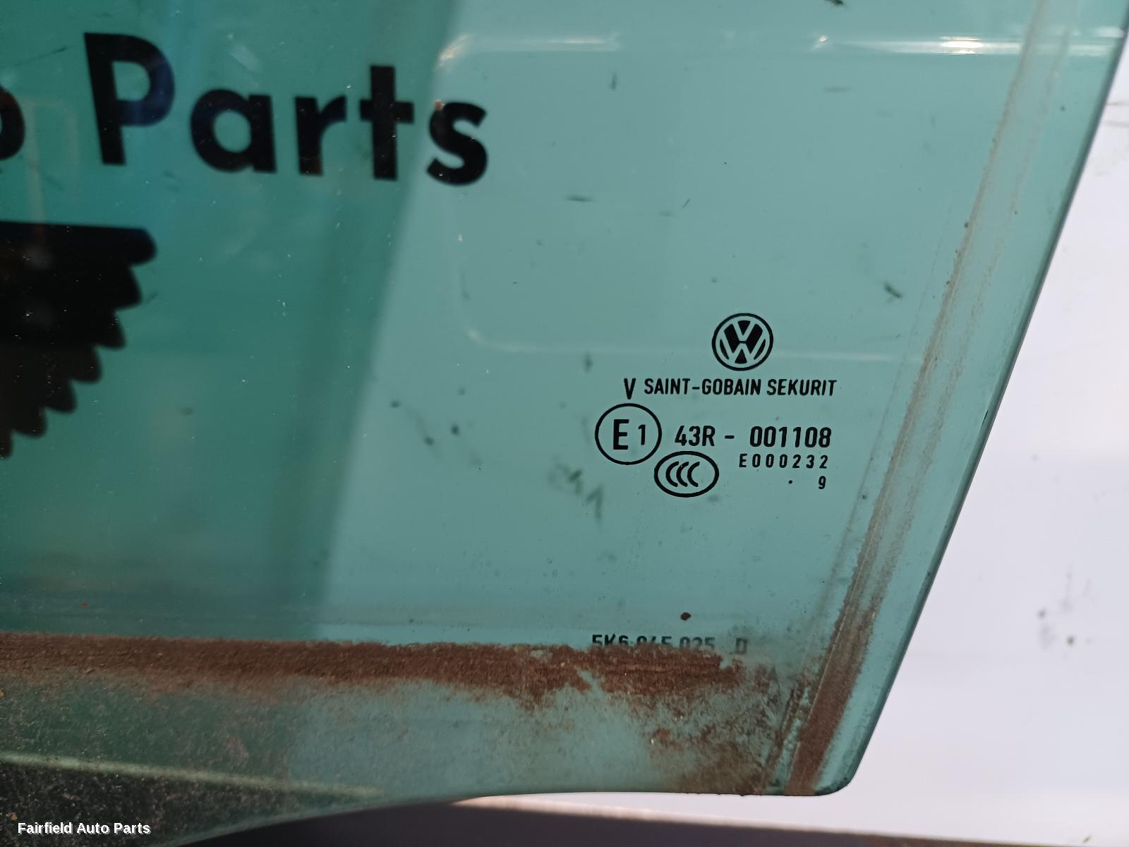2008-2013 Volkswagen Golf Left Rear Door Window