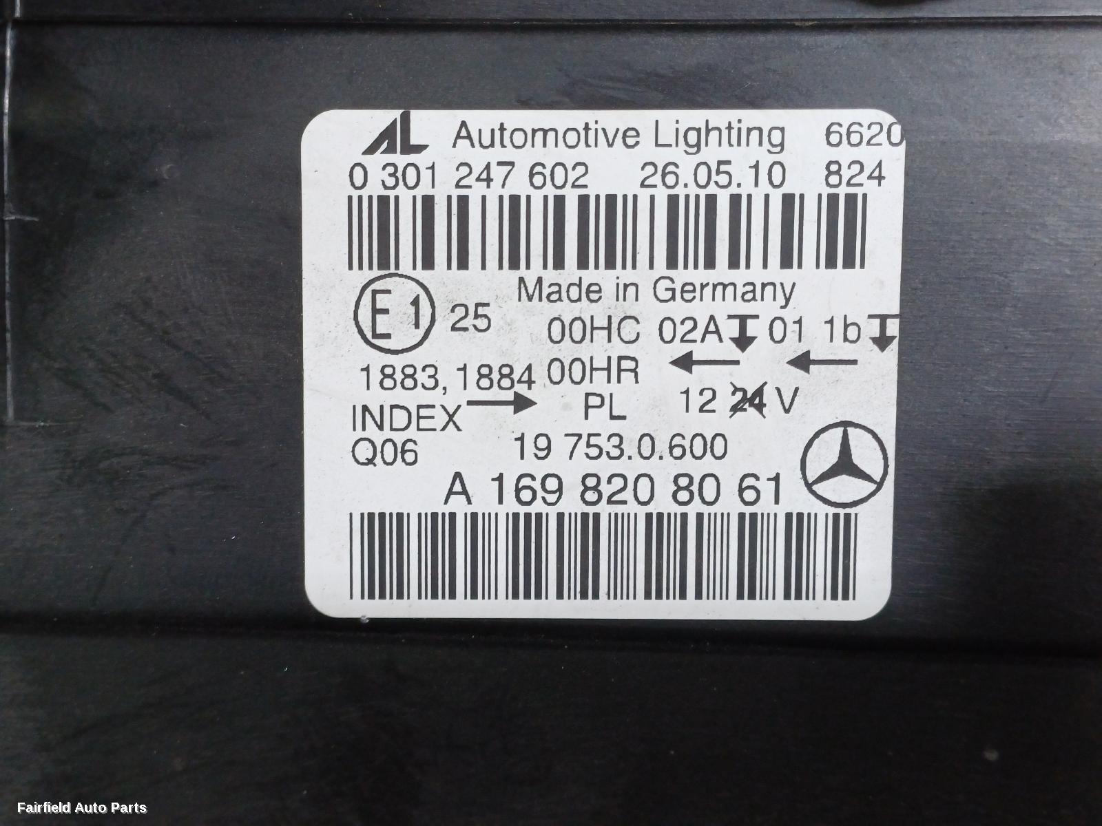 2008-2011 Mercedes B Class Right Headlamp