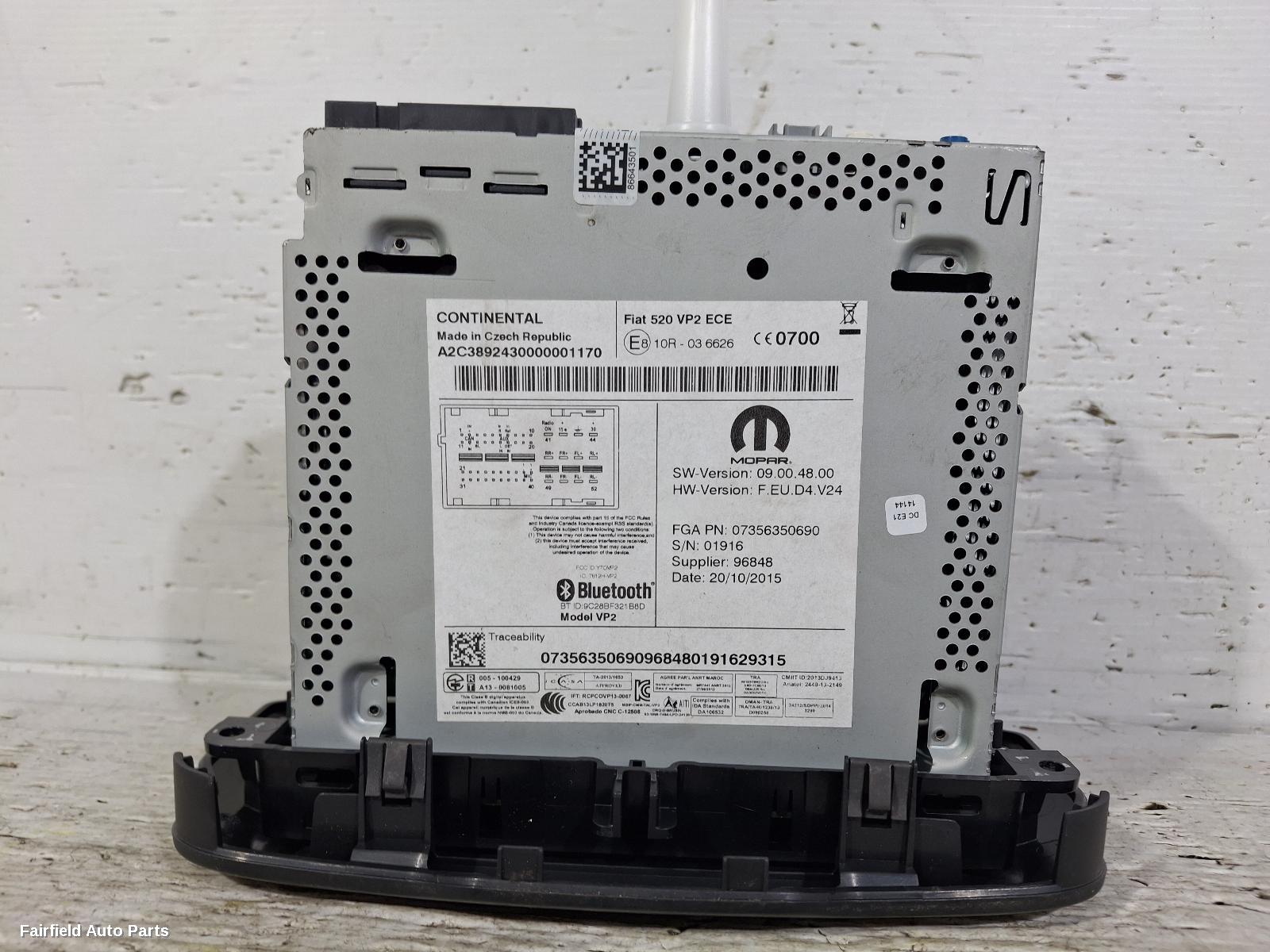 2015-2020 Jeep Renegade Radio Cd Dvd Sat Tv