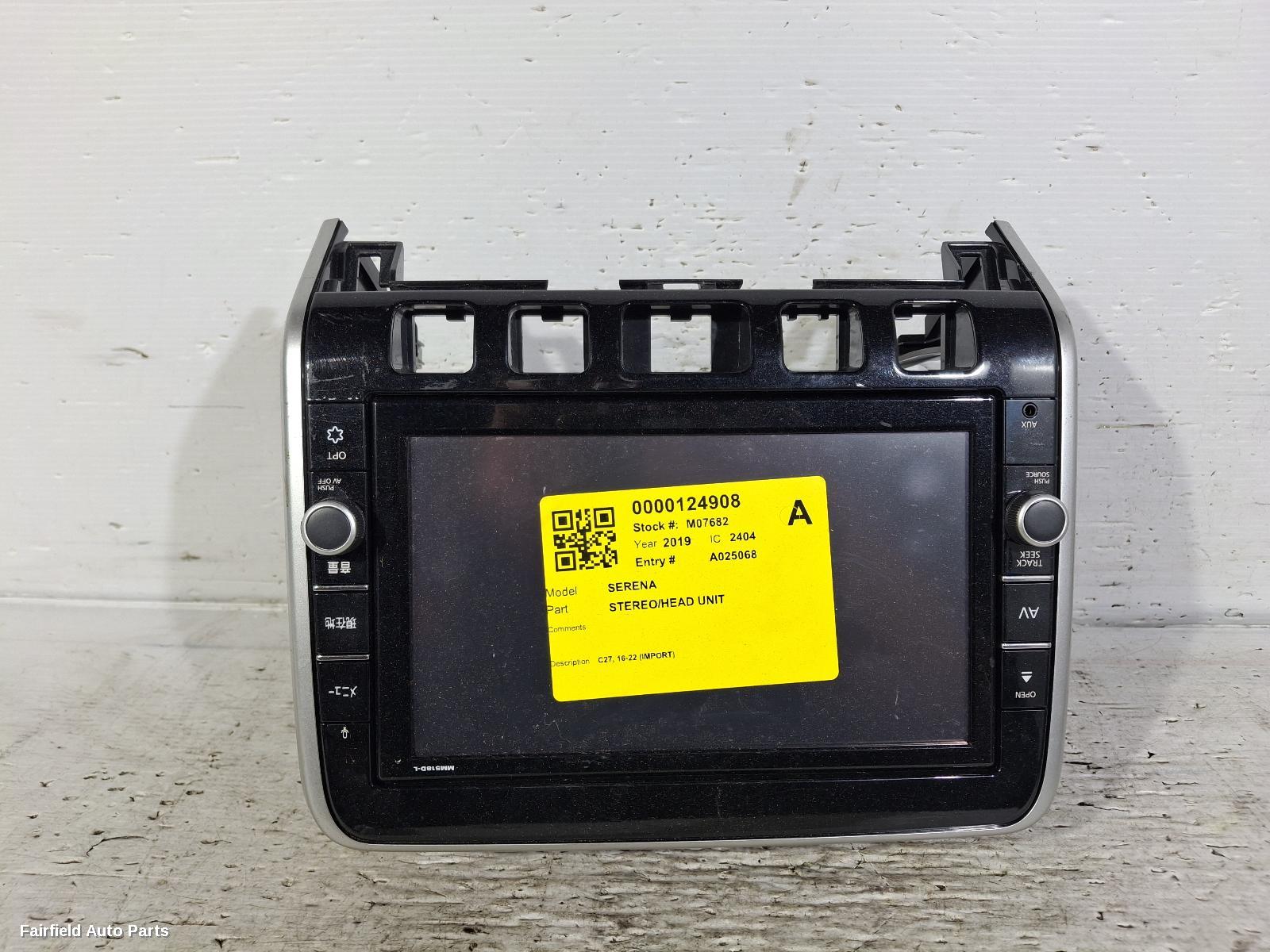 2016-2022 Nissan Serena Radio Cd Dvd Sat Tv
