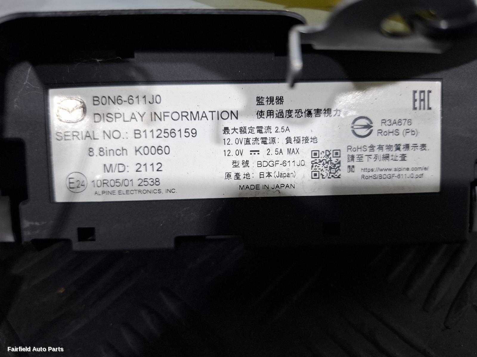 2019-2025 Mazda 3 Radio Cd Dvd Sat Tv