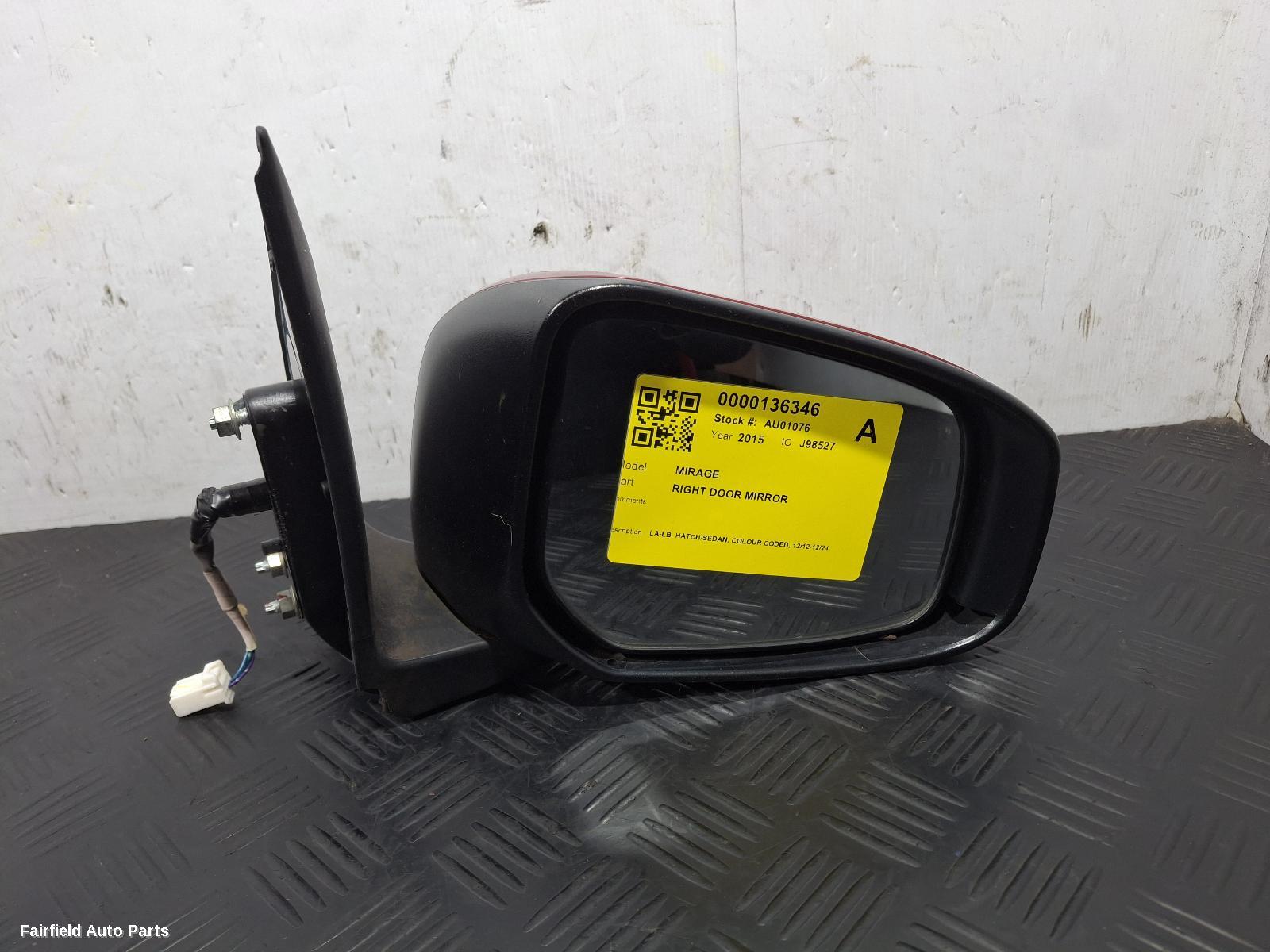 2012-2024 Mitsubishi Mirage Right Door Mirror