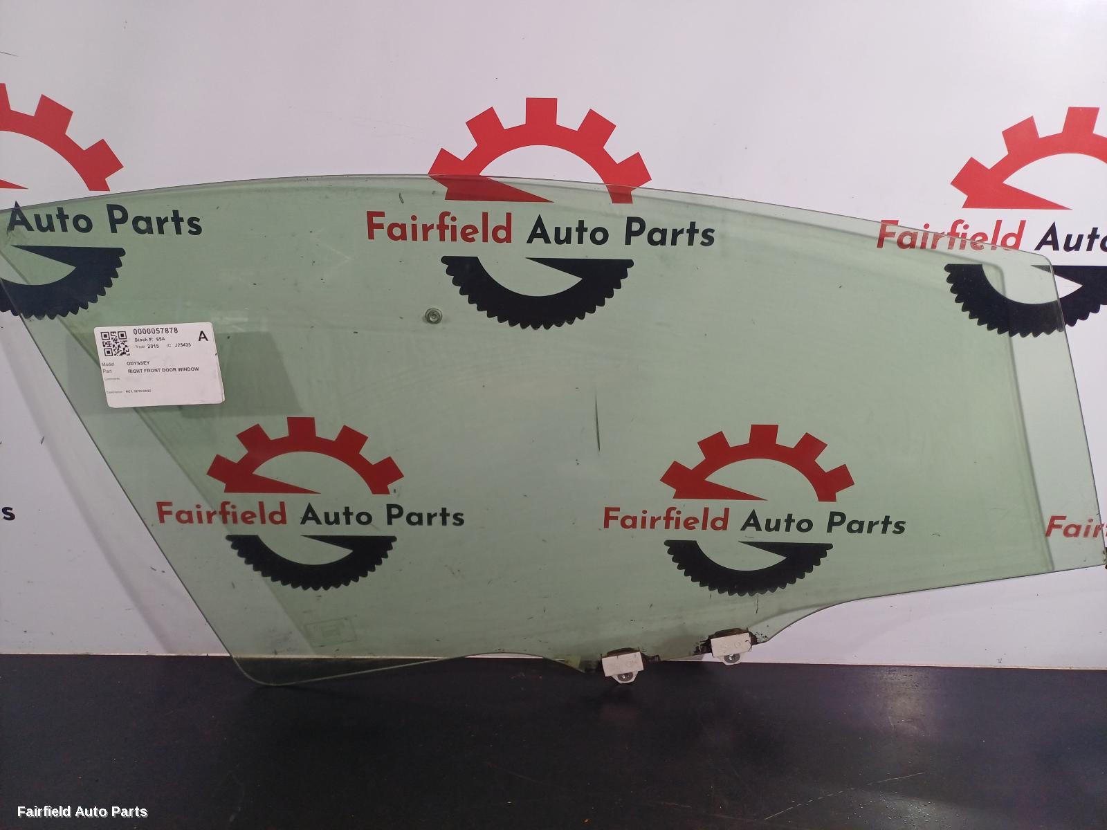 2014-2022 Honda Odyssey Right Front Door Window