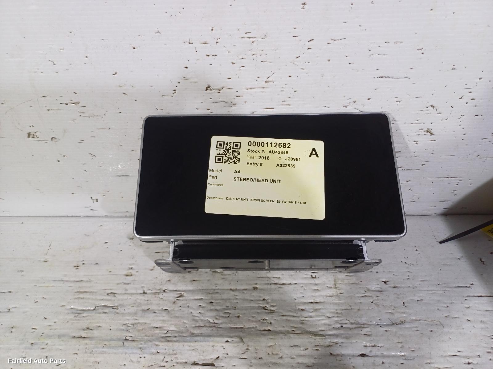 2015-2020 Audi A4 Radio Cd Dvd Sat Tv