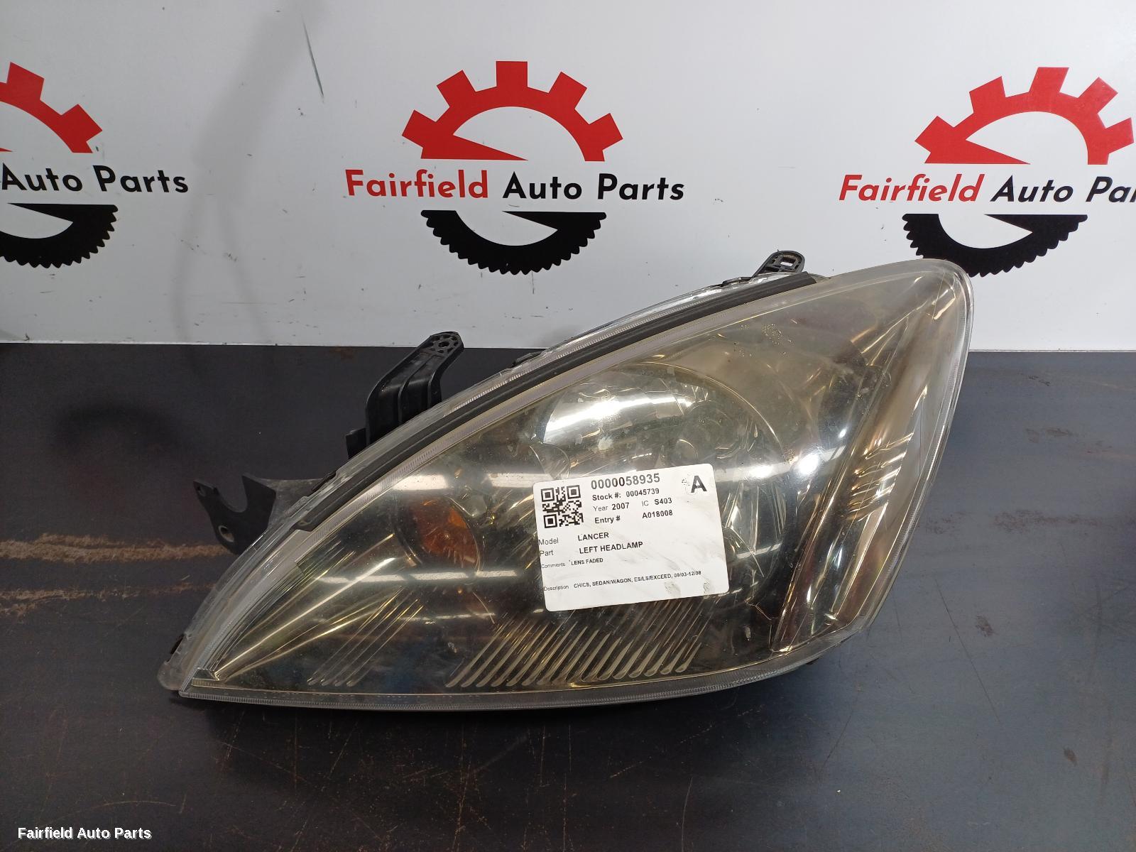 2003-2008 Mitsubishi Lancer Left Headlamp