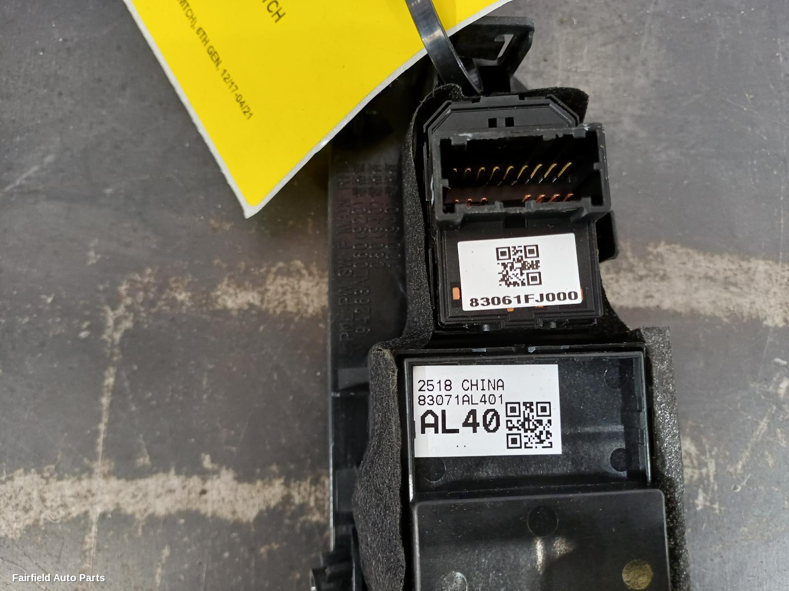 2017-2021 Subaru Liberty Pwr Dr Wind Switch