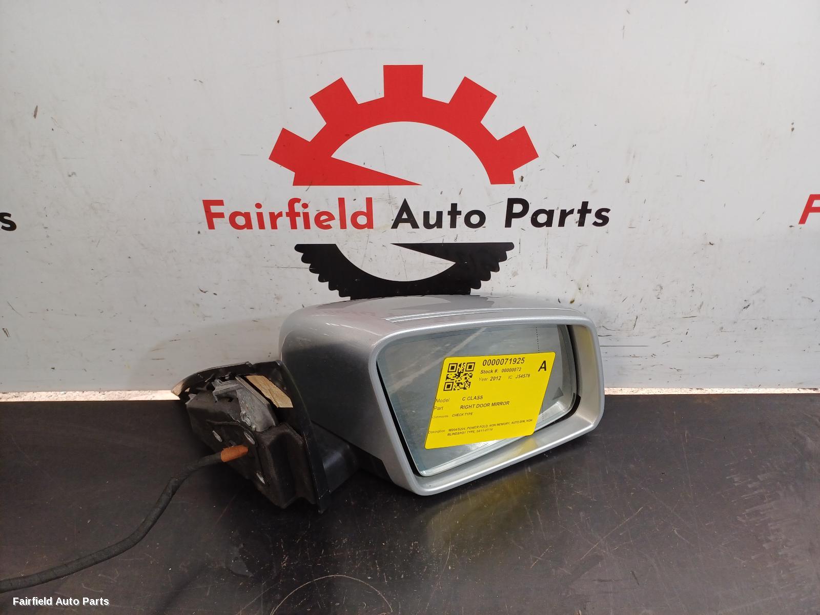 2011-2014 Mercedes C Class Right Door Mirror