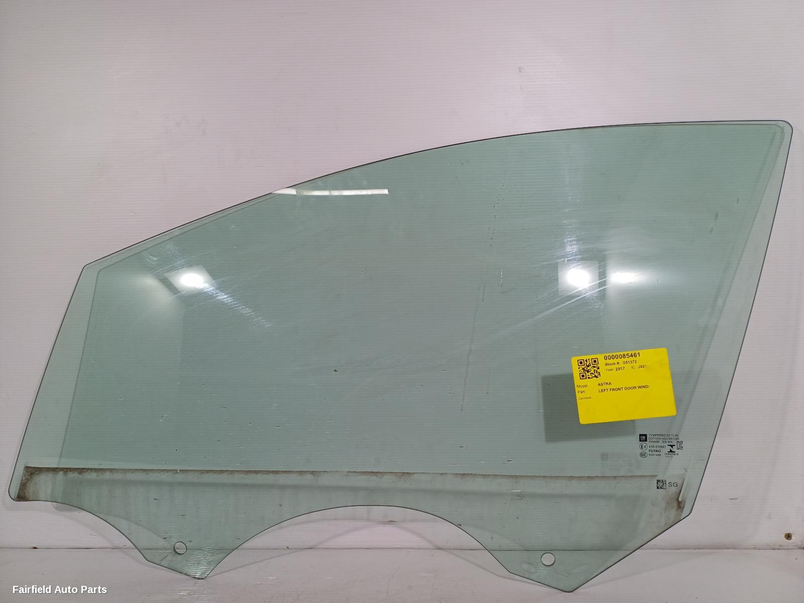 2016-2020 Holden Astra Left Front Door Window