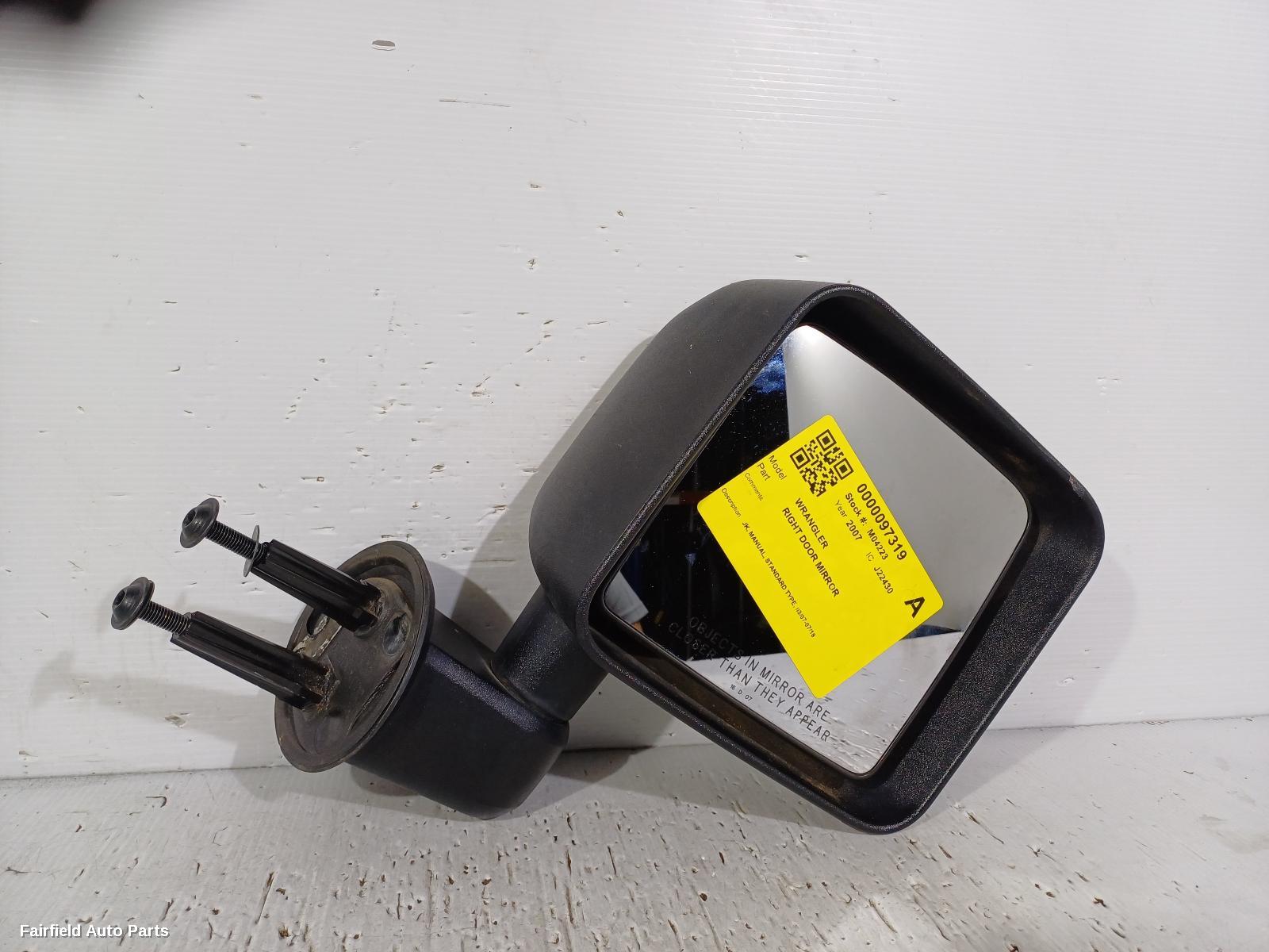 2007-2018 Jeep Wrangler Right Door Mirror