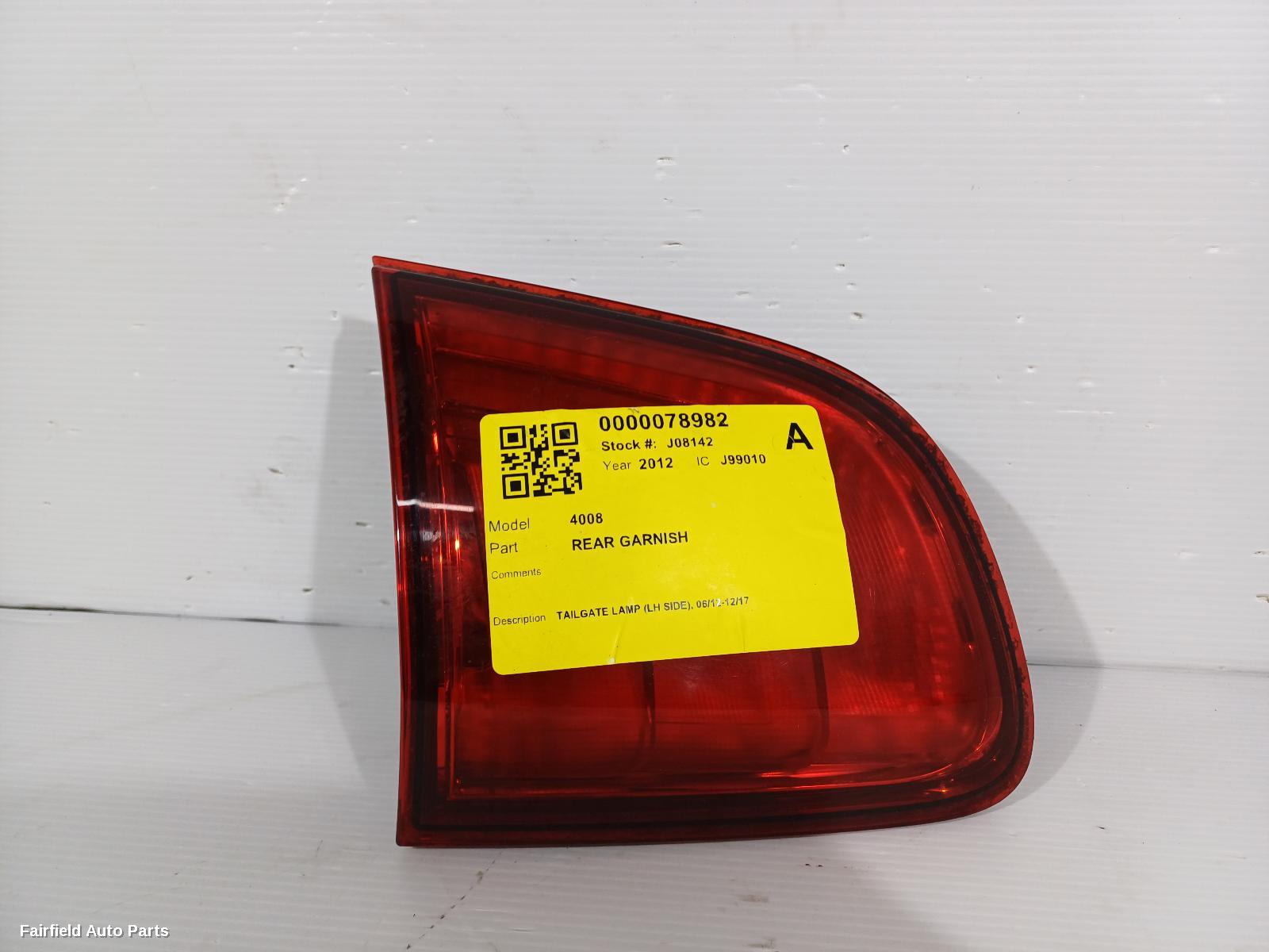2012-2017 Peugeot 4008 Rear Garnish