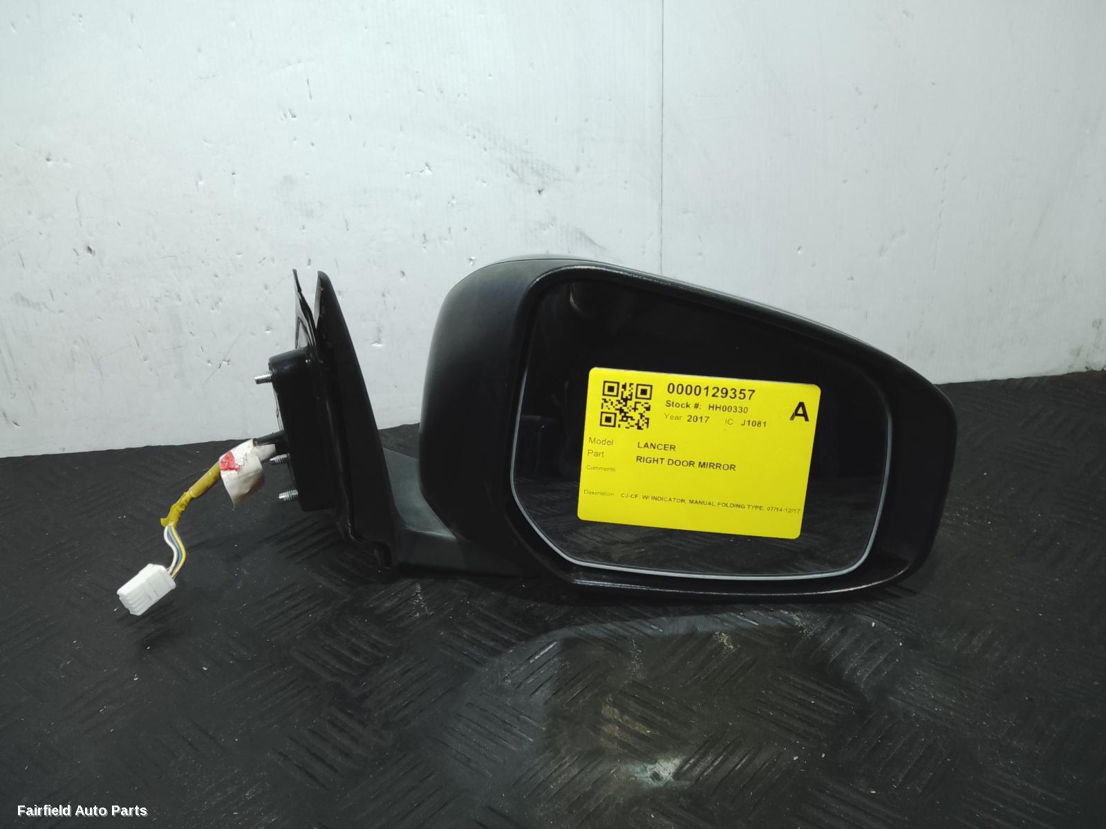 2014-2017 Mitsubishi Lancer Right Door Mirror