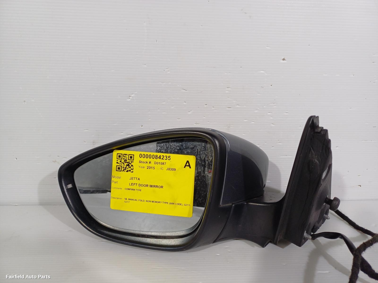 2011-2017 Volkswagen Jetta Left Door Mirror