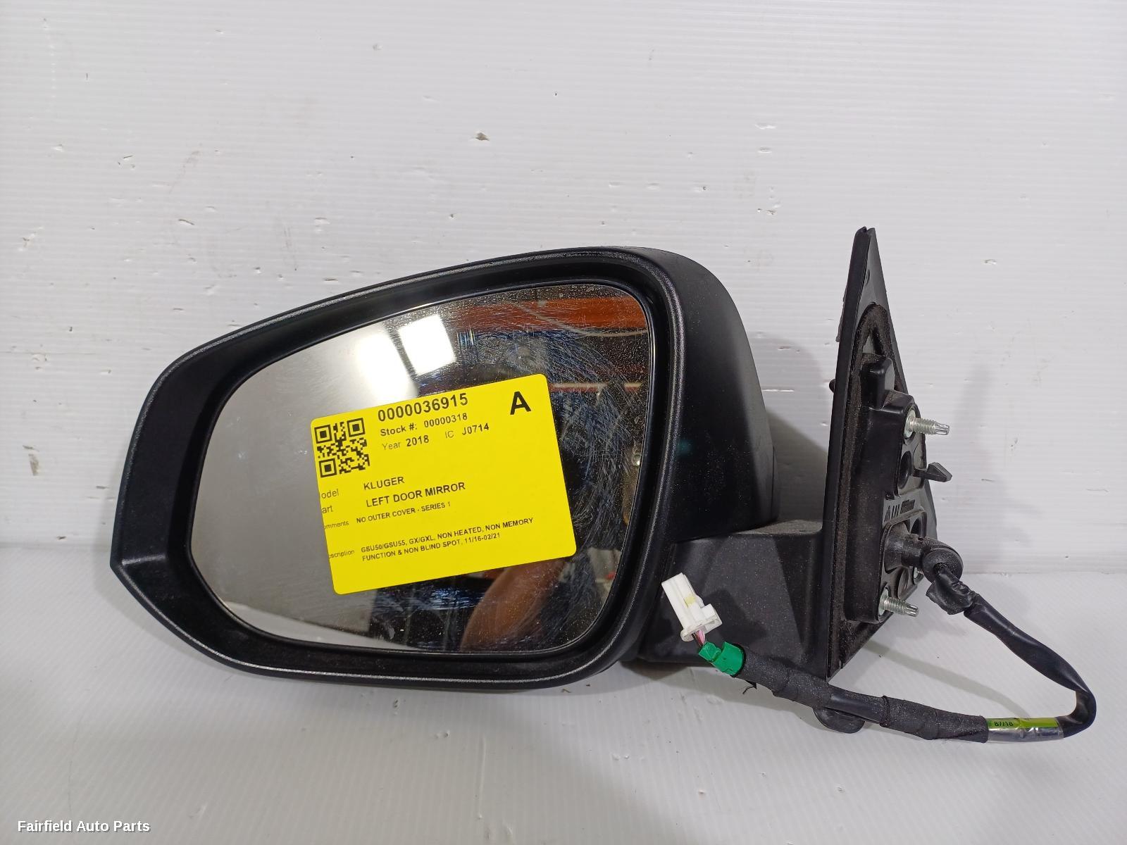 2016-2021 Toyota Kluger Left Door Mirror