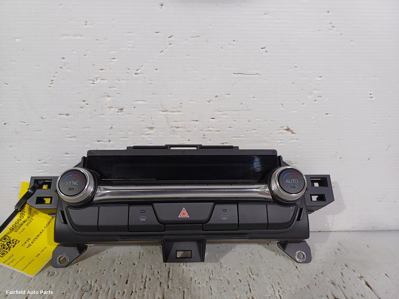 2019-2026 Mazda Cx30 Heater Ac Controls