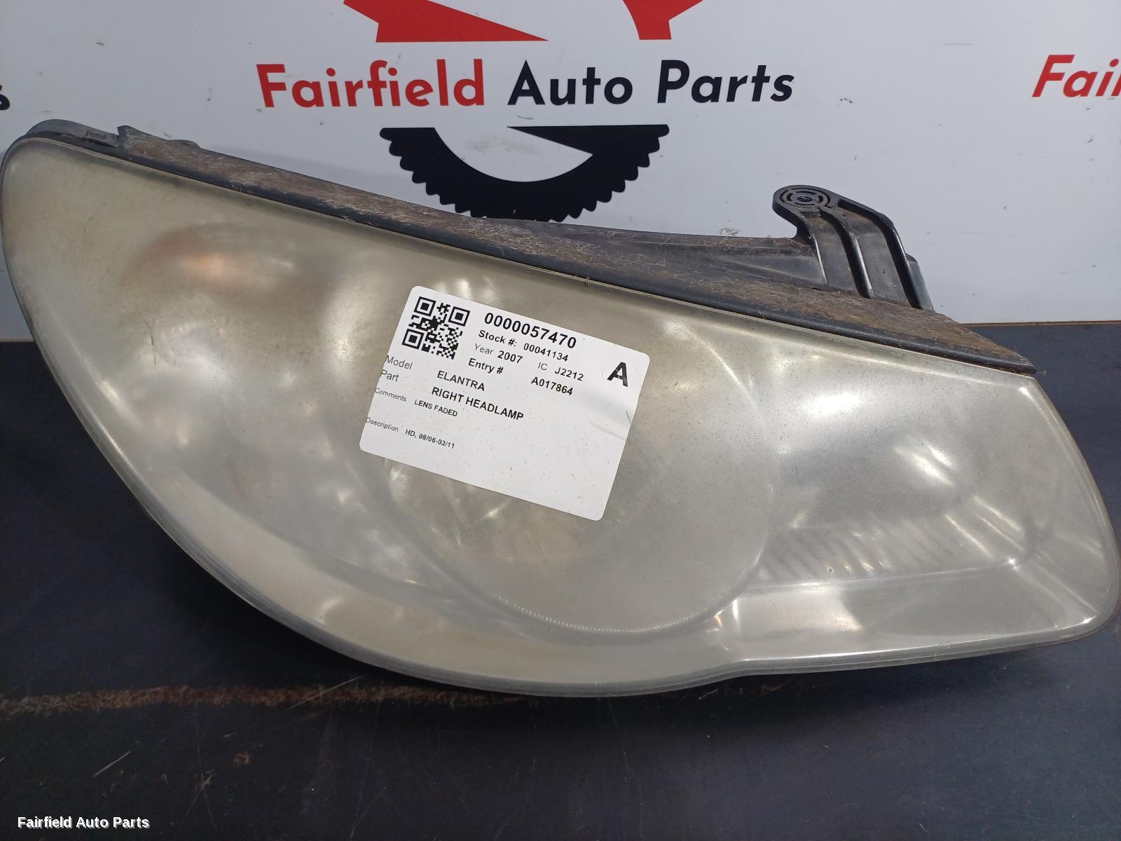 2006-2011 Hyundai Elantra Right Headlamp