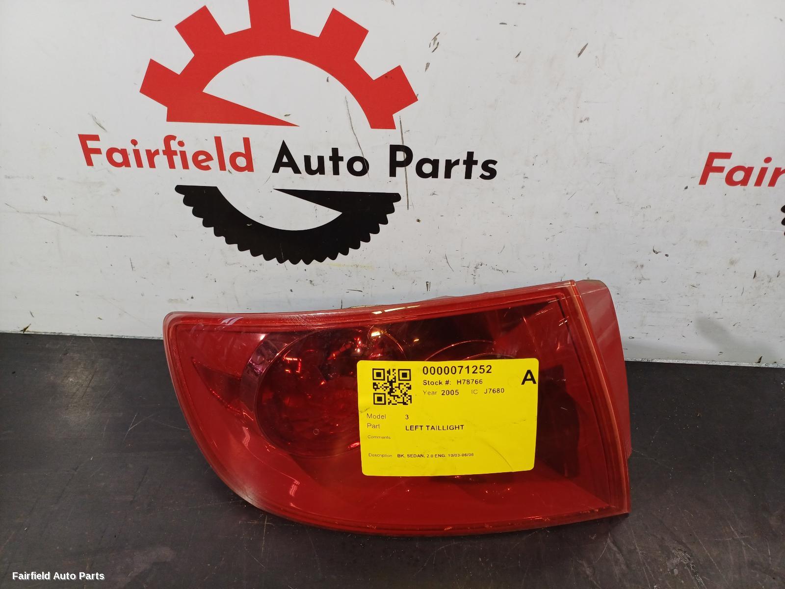 2003-2006 Mazda 3 Left Taillight