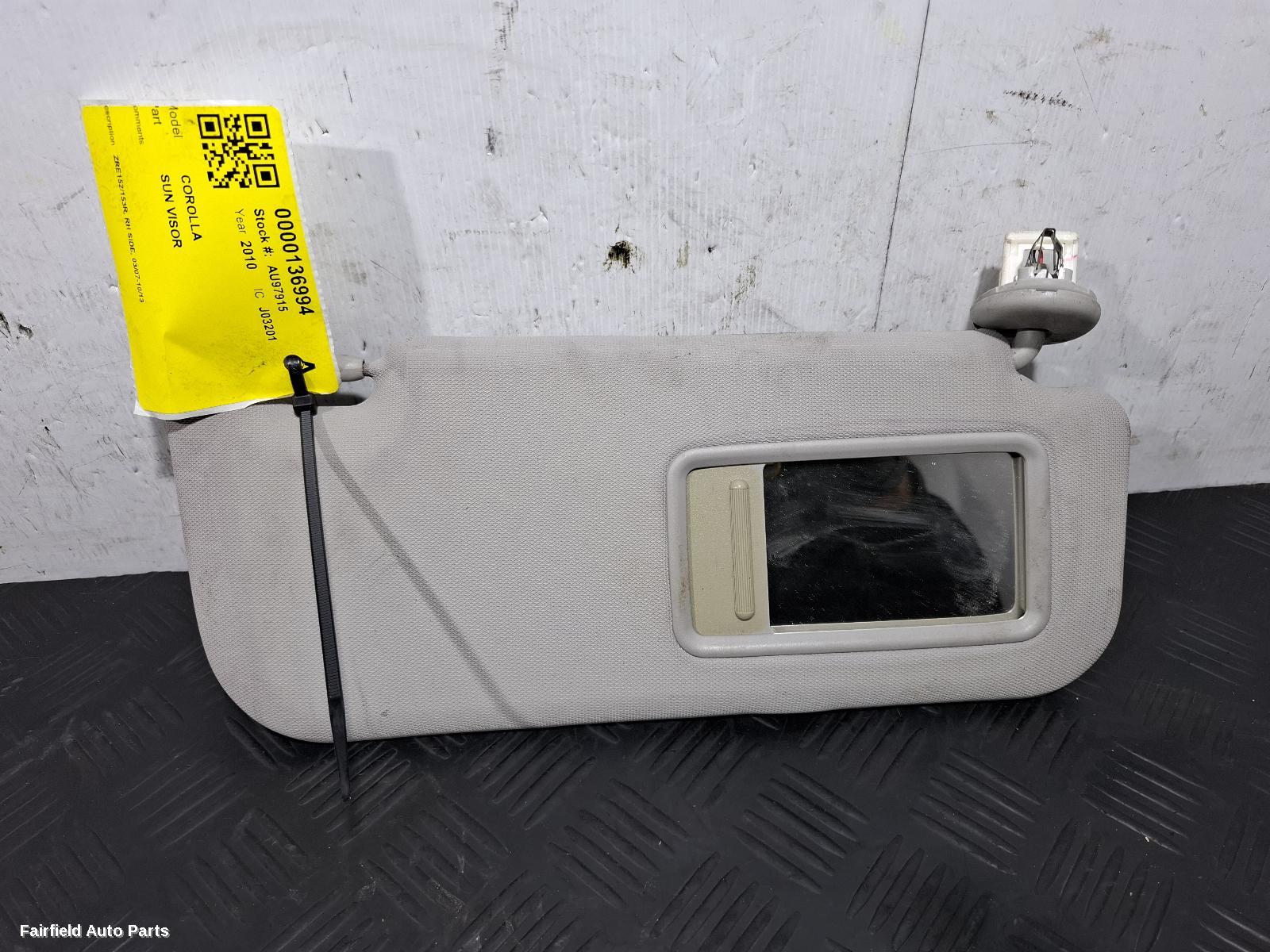 2007-2013 Toyota Corolla Sunvisor