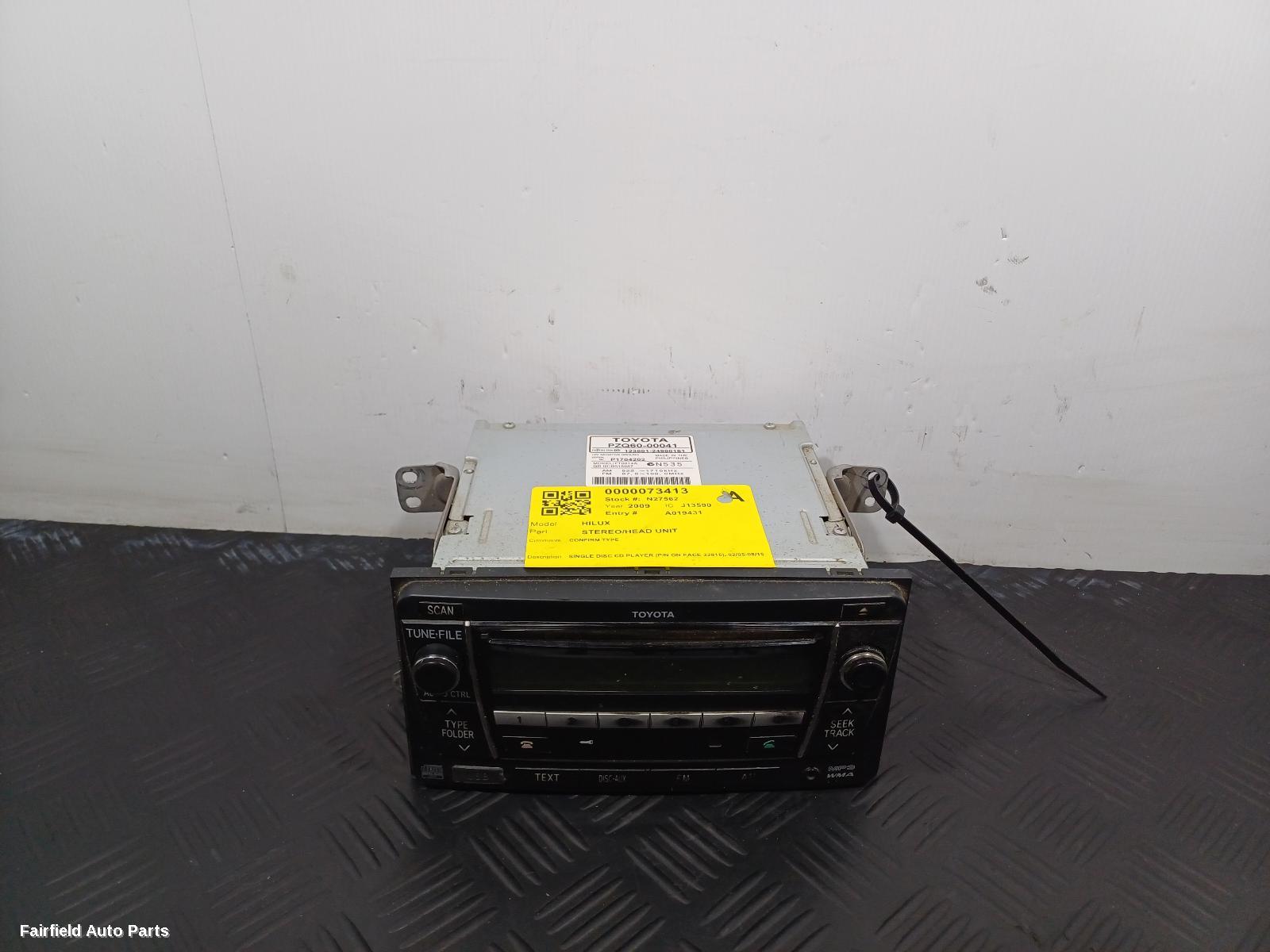 2005-2015 Toyota Hilux Radio Cd Dvd Sat Tv