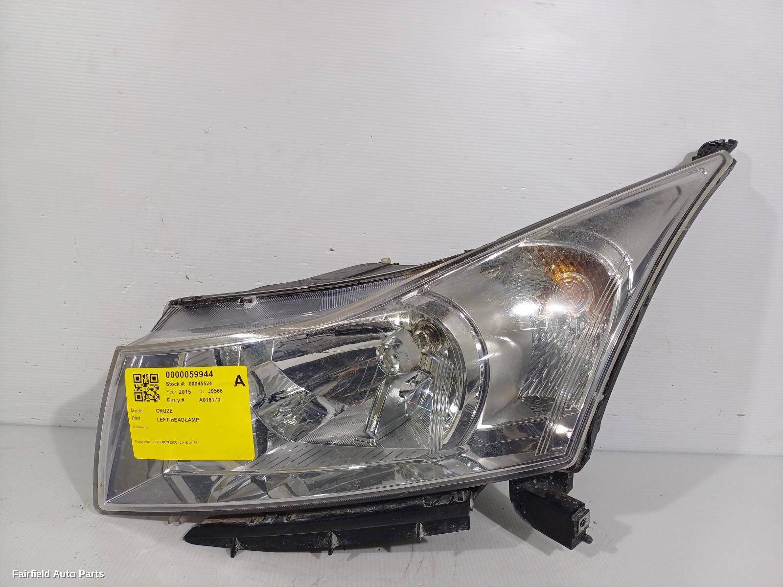 2015-2017 Holden Cruze Left Headlamp