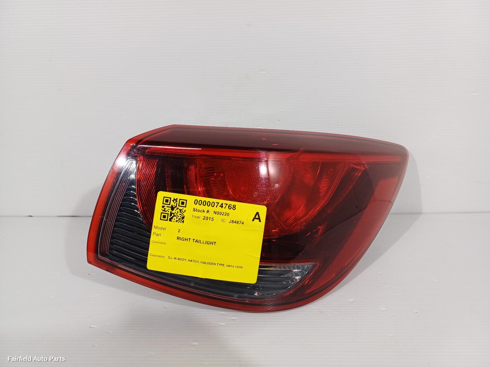 2014-2019 Mazda 2 Right Taillight