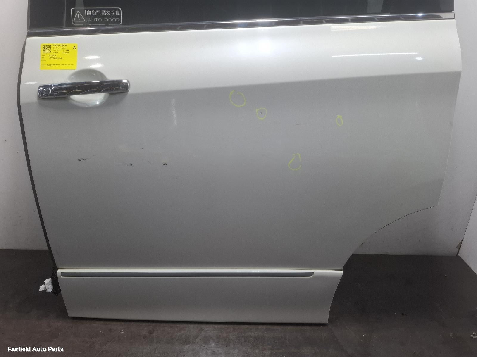 2010-2020 Nissan Elgrand Left Rear Door Sliding