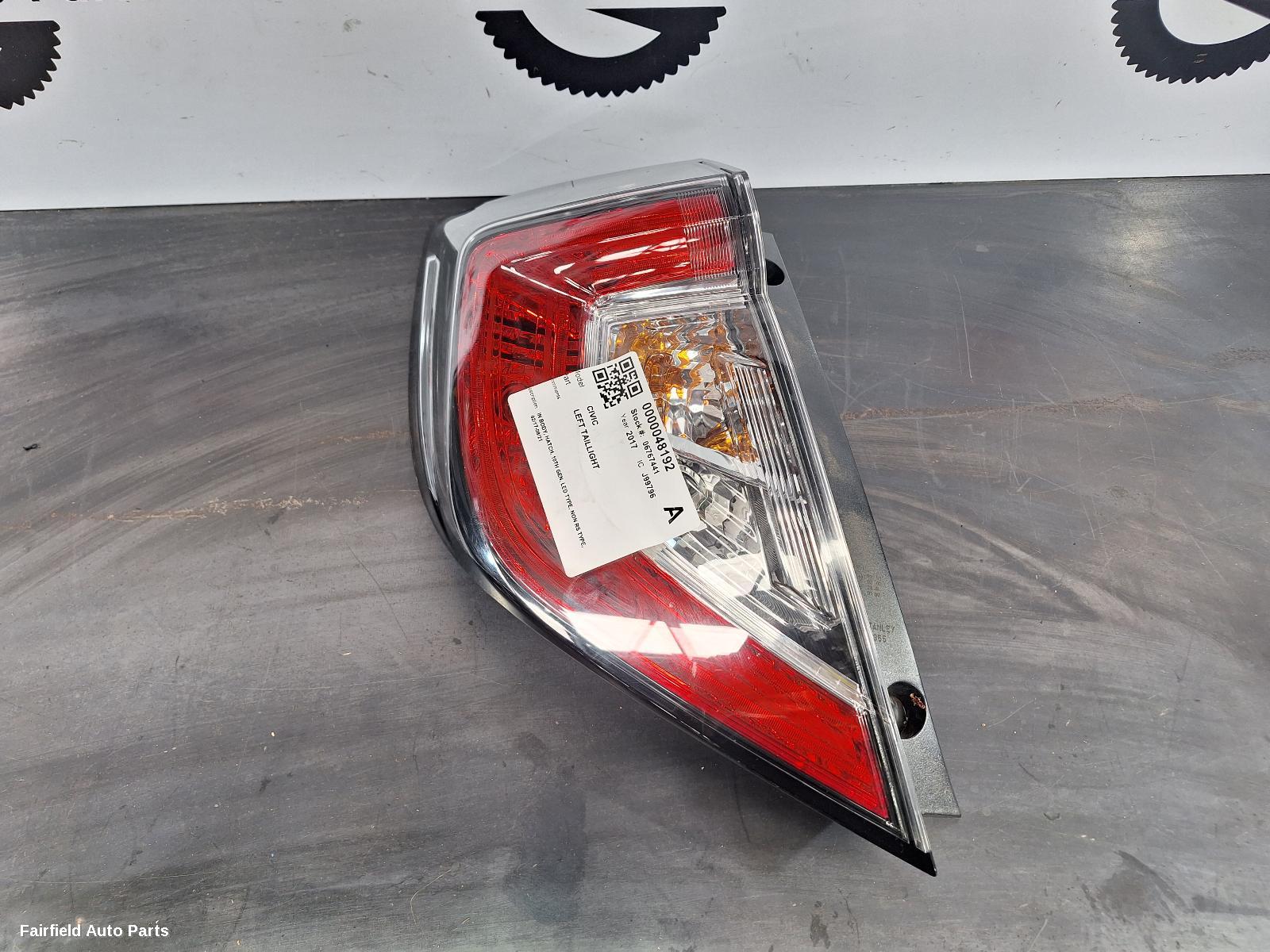 2017-2021 Honda Civic Left Taillight