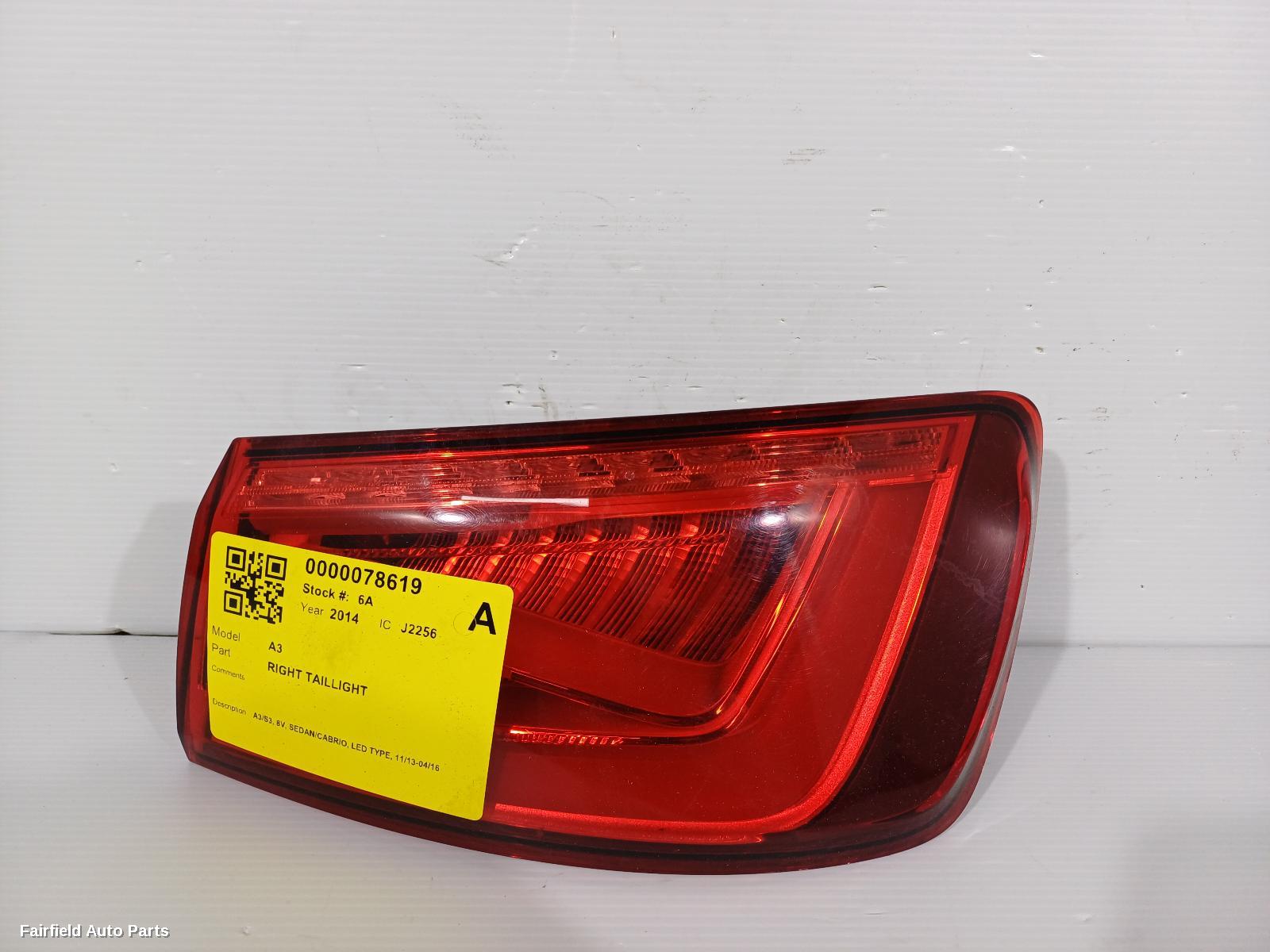 2013-2016 Audi A3 Right Taillight
