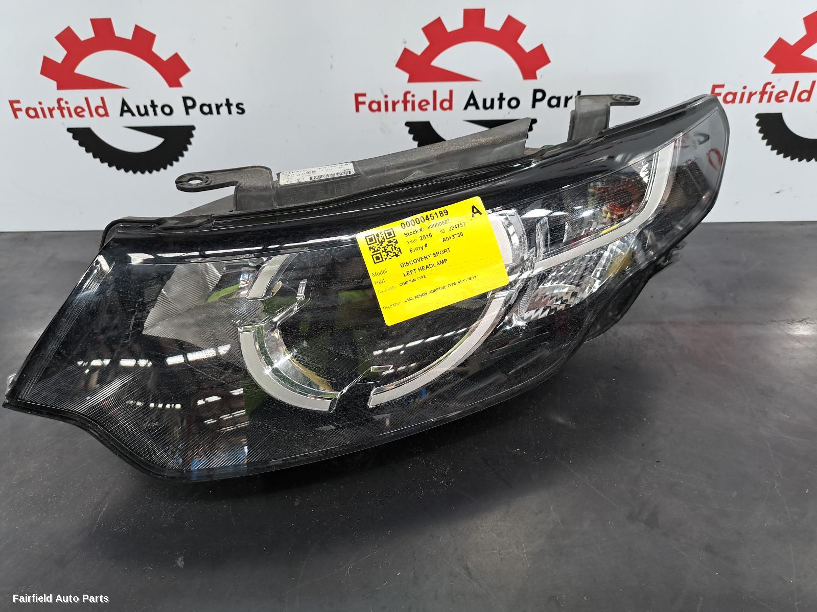 2015-2019 Land Rover Discovery Sport Left Headlamp