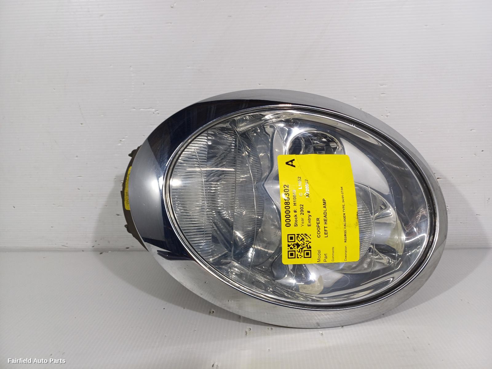2001-2004 Mini Cooper Left Headlamp