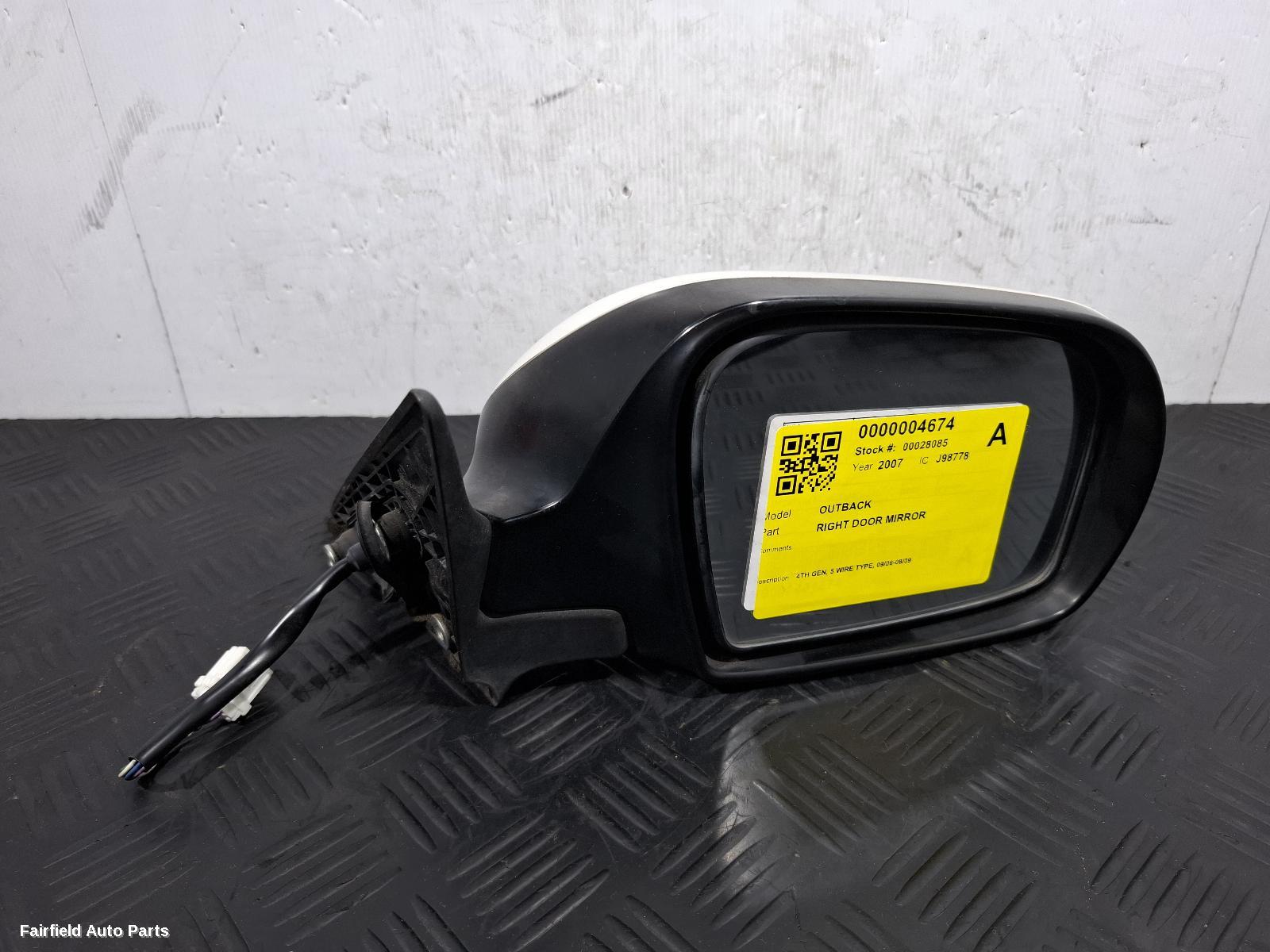 2006-2009 Subaru Outback Right Door Mirror