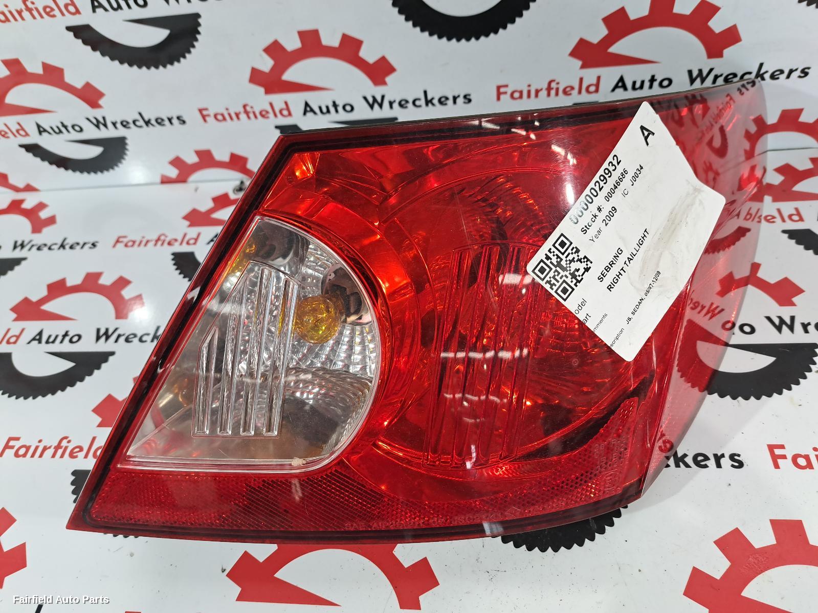 2007-2009 Chrysler Sebring Right Taillight