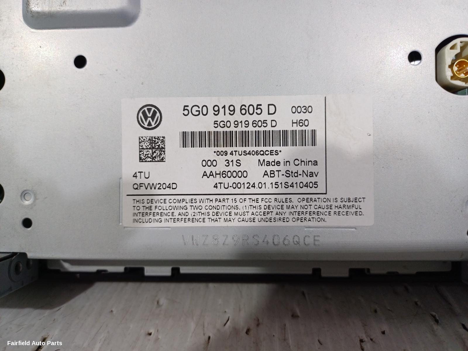 2012-2017 Volkswagen Golf Radio Cd Dvd Sat Tv