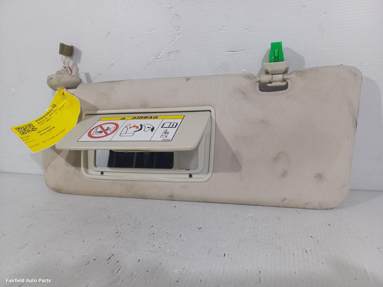 2014-2022 Honda Odyssey Sunvisor