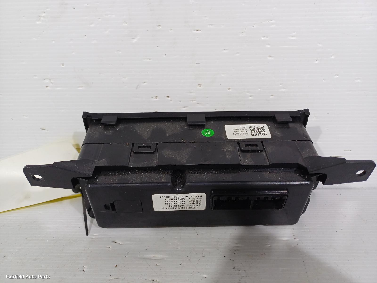 2017-2021 Ldv T60 Heater Ac Controls