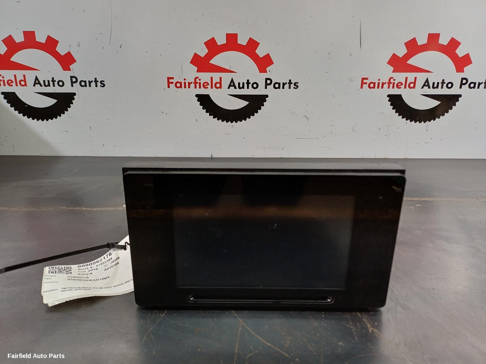 2015-2018 Toyota Corolla Radio Cd Dvd Sat Tv