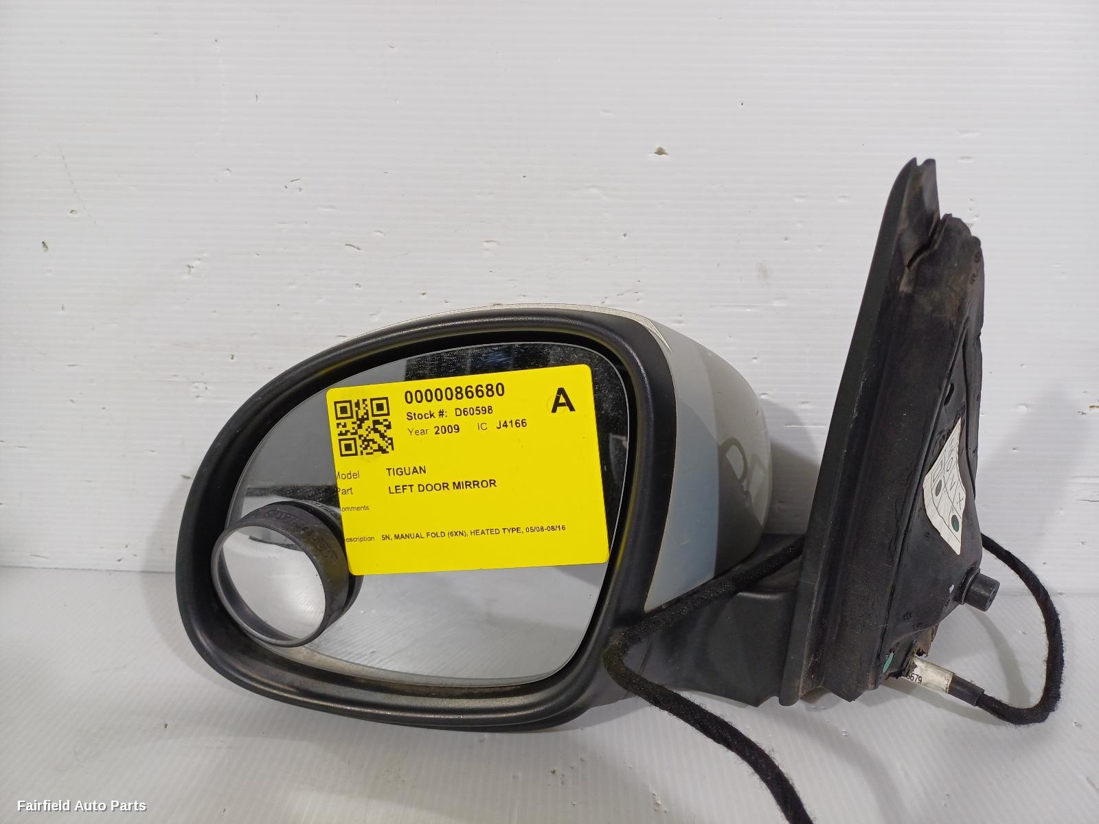 2008-2016 Volkswagen Tiguan Left Door Mirror
