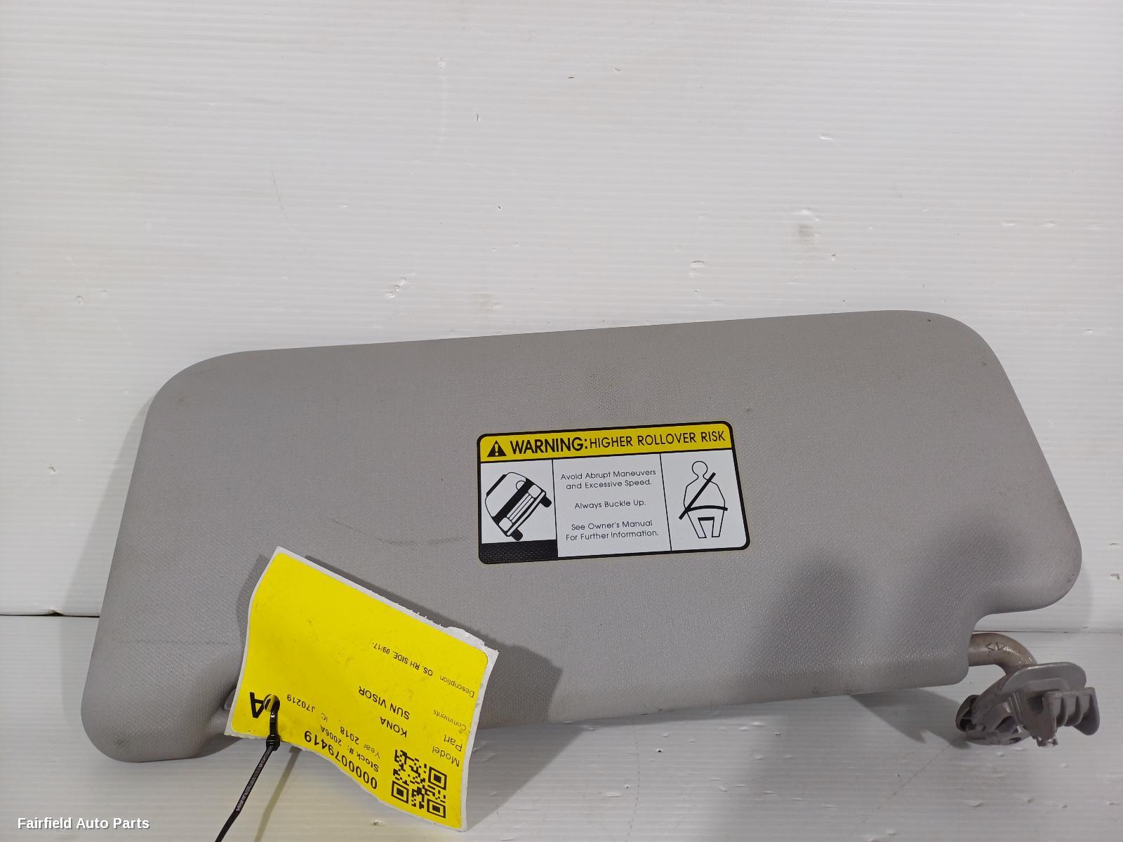 2017-2023 Hyundai Kona Sunvisor