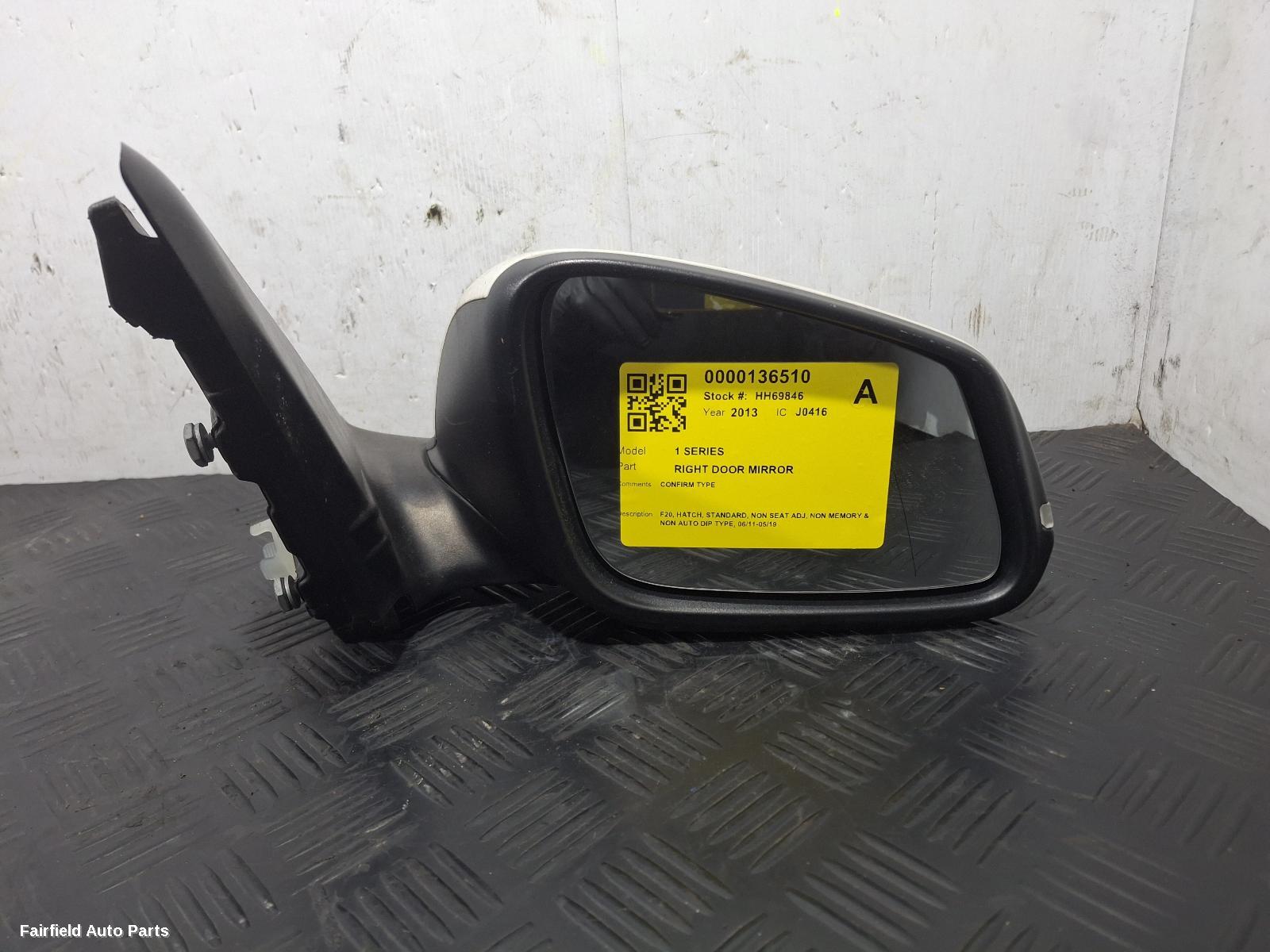 2011-2019 Bmw 1 Series Right Door Mirror