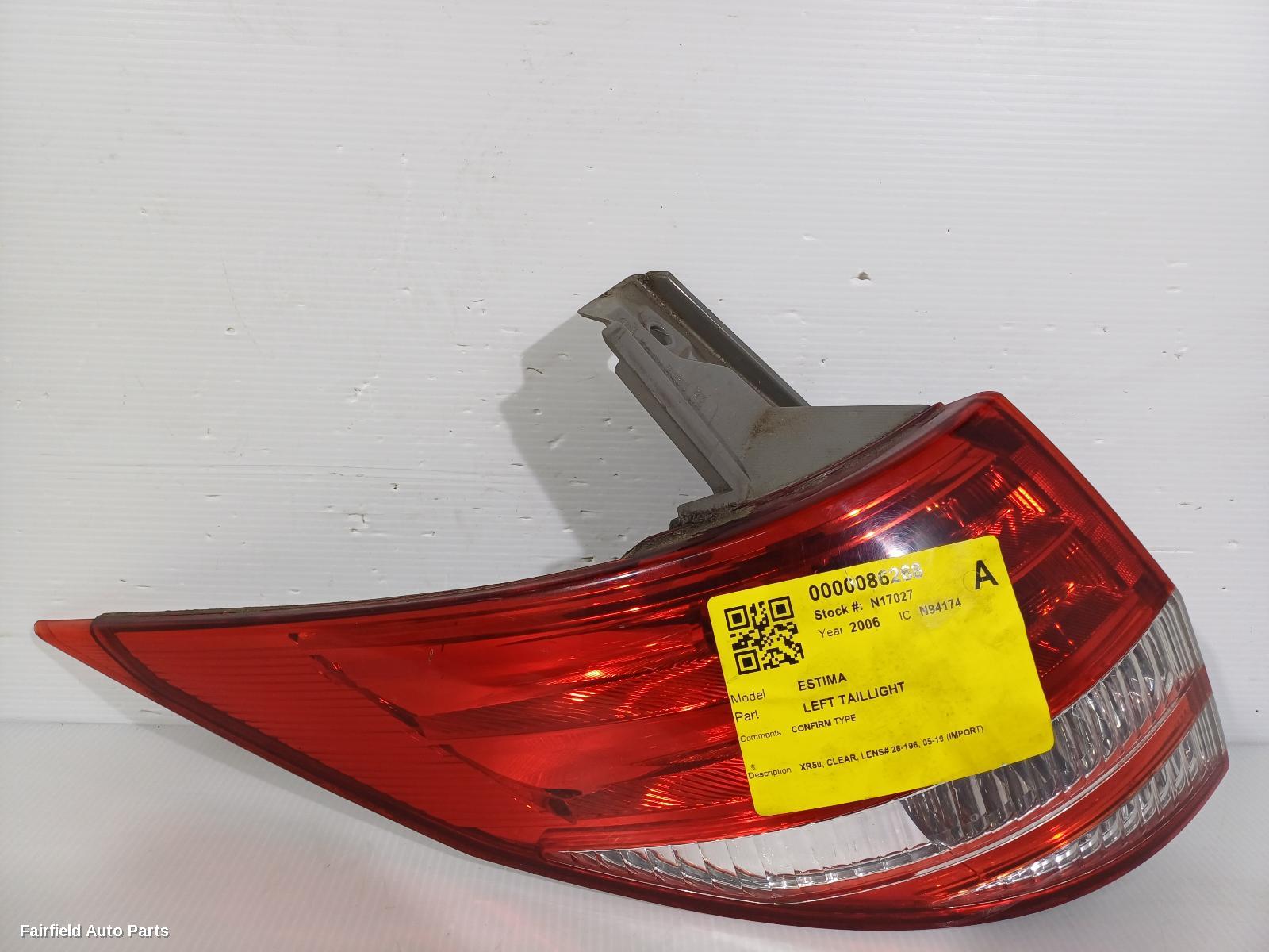 2005-2019 Toyota Estima Left Taillight