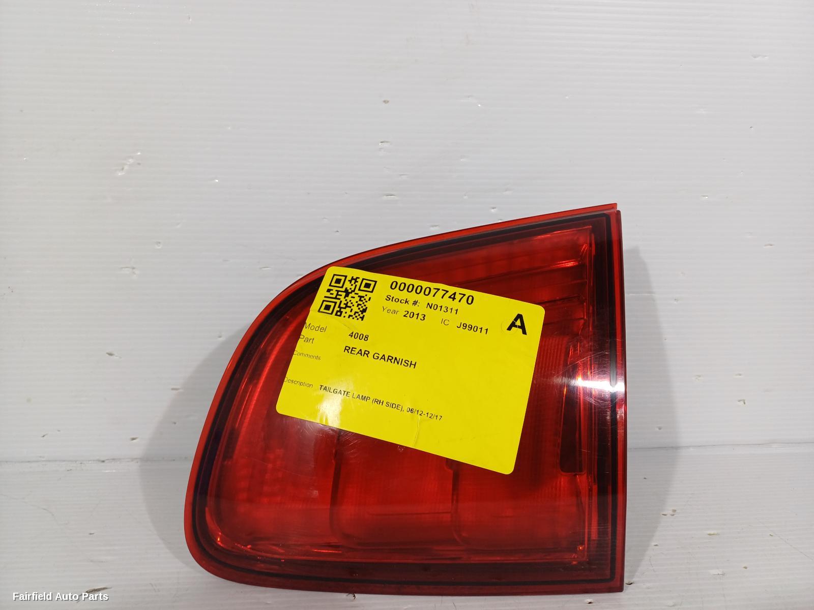 2012-2017 Peugeot 4008 Rear Garnish