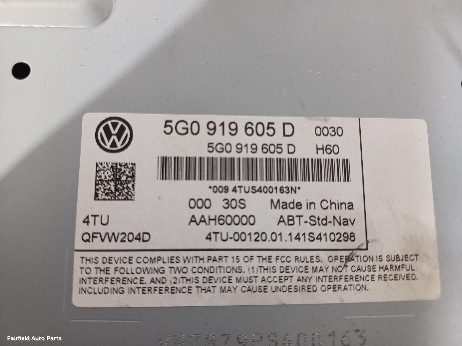 2012-2017 Volkswagen Golf Radio Cd Dvd Sat Tv