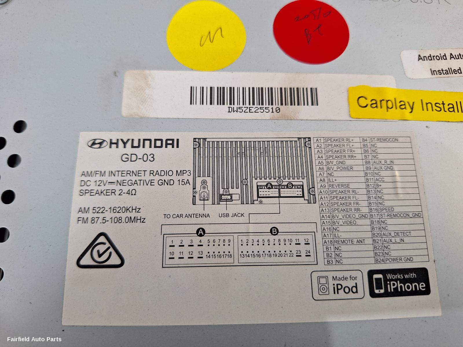 2015-2017 Hyundai I30 Radio Cd Dvd Sat Tv