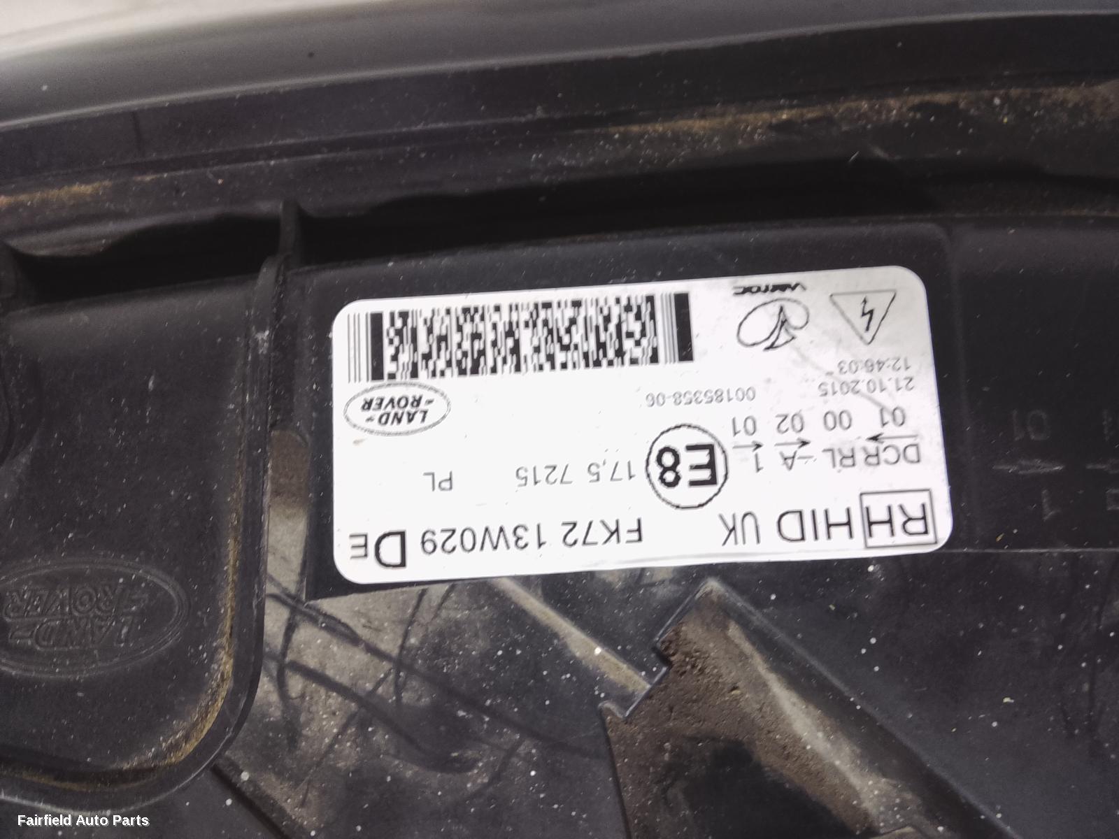 2015-2019 Land Rover Discovery Sport Right Headlamp