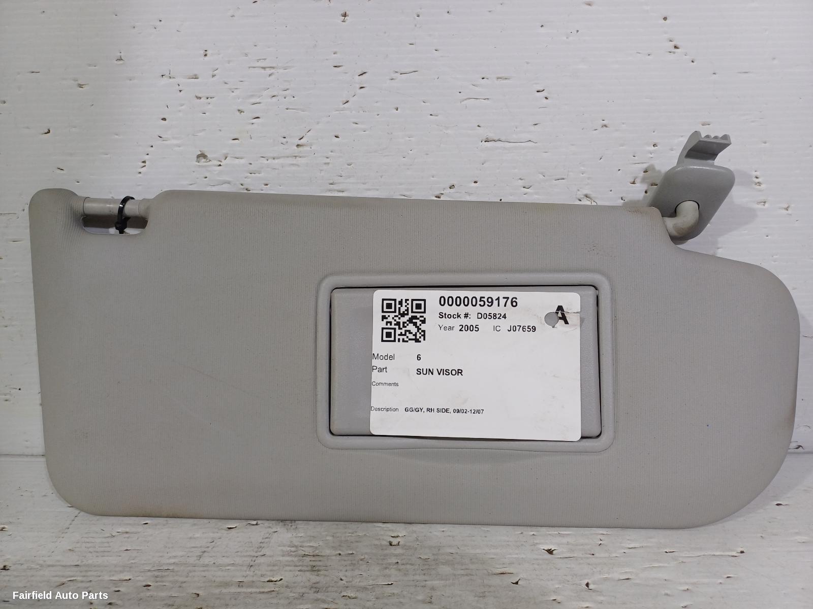 2002-2007 Mazda 6 Sunvisor