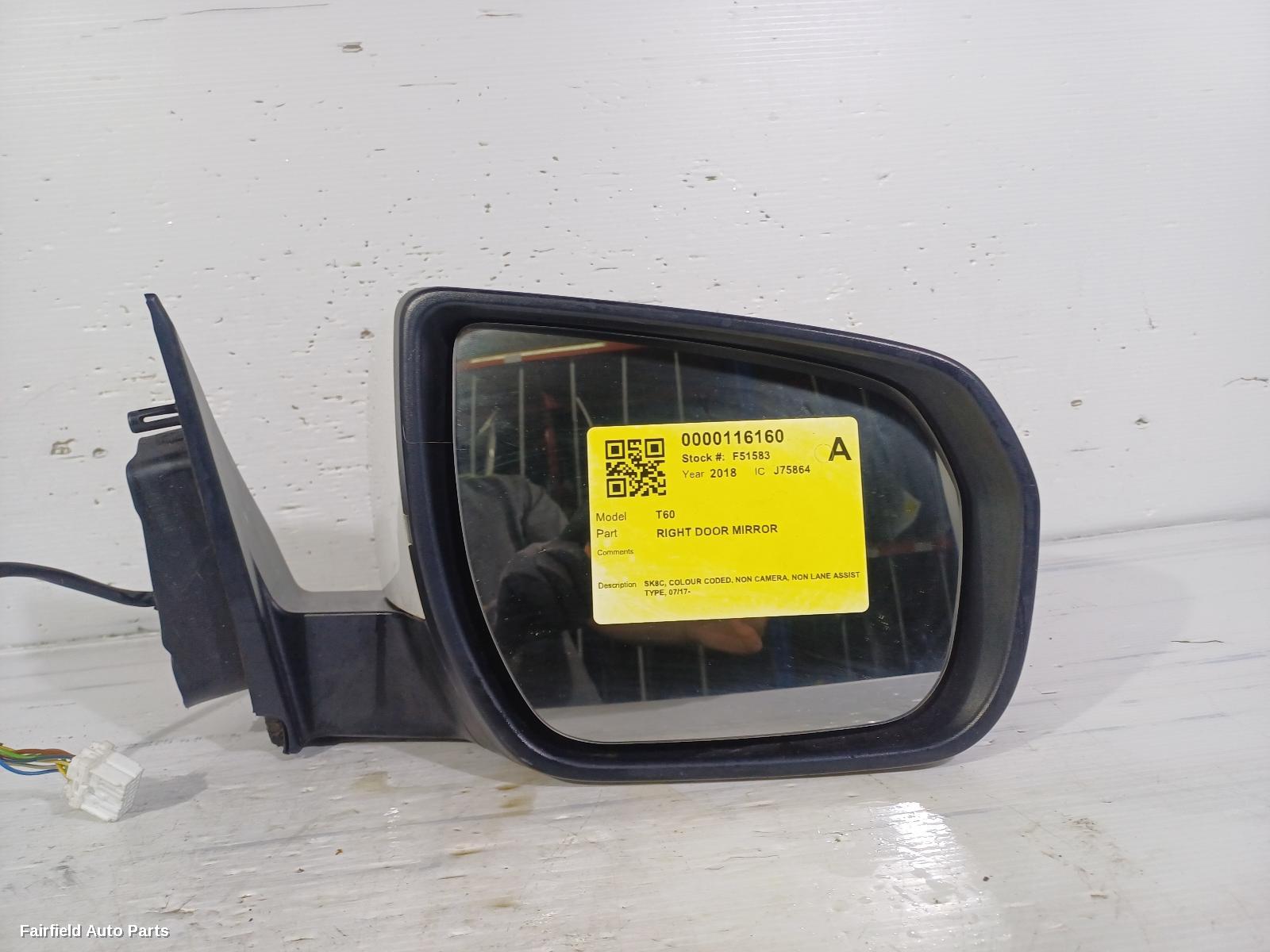 2017-2025 Ldv T60 Right Door Mirror