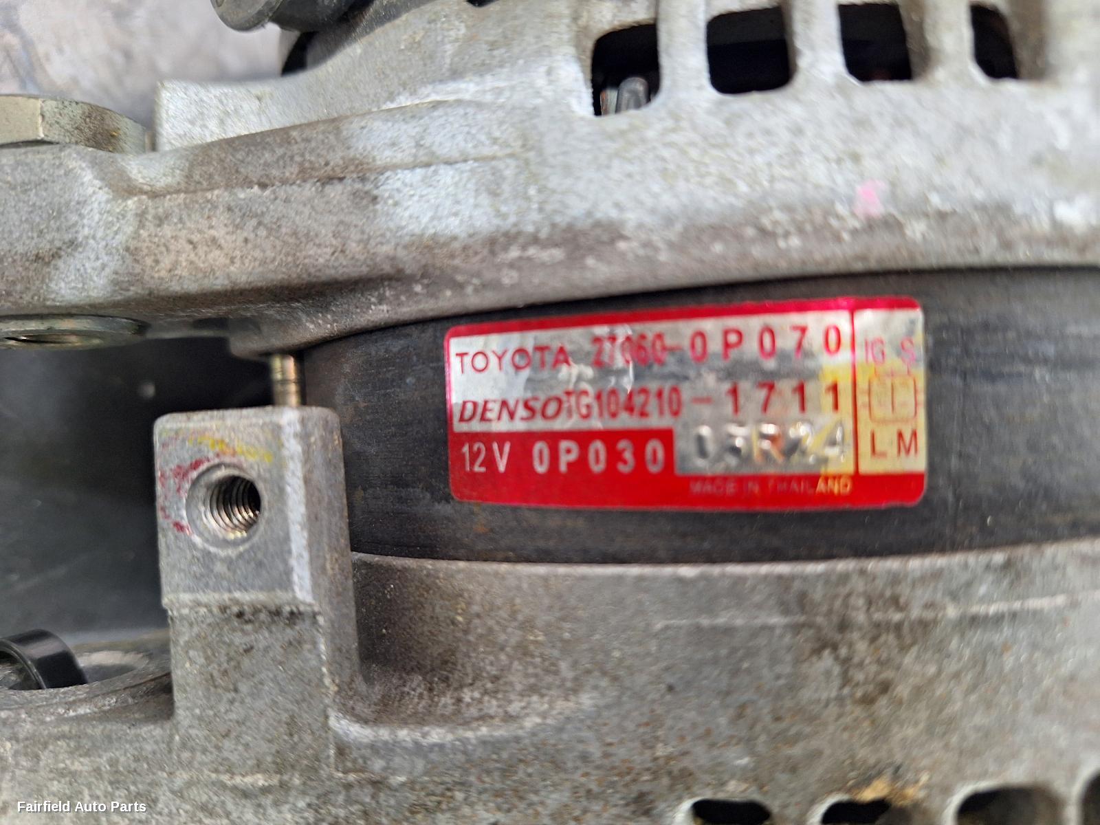 2012-2017 Toyota Aurion Alternator