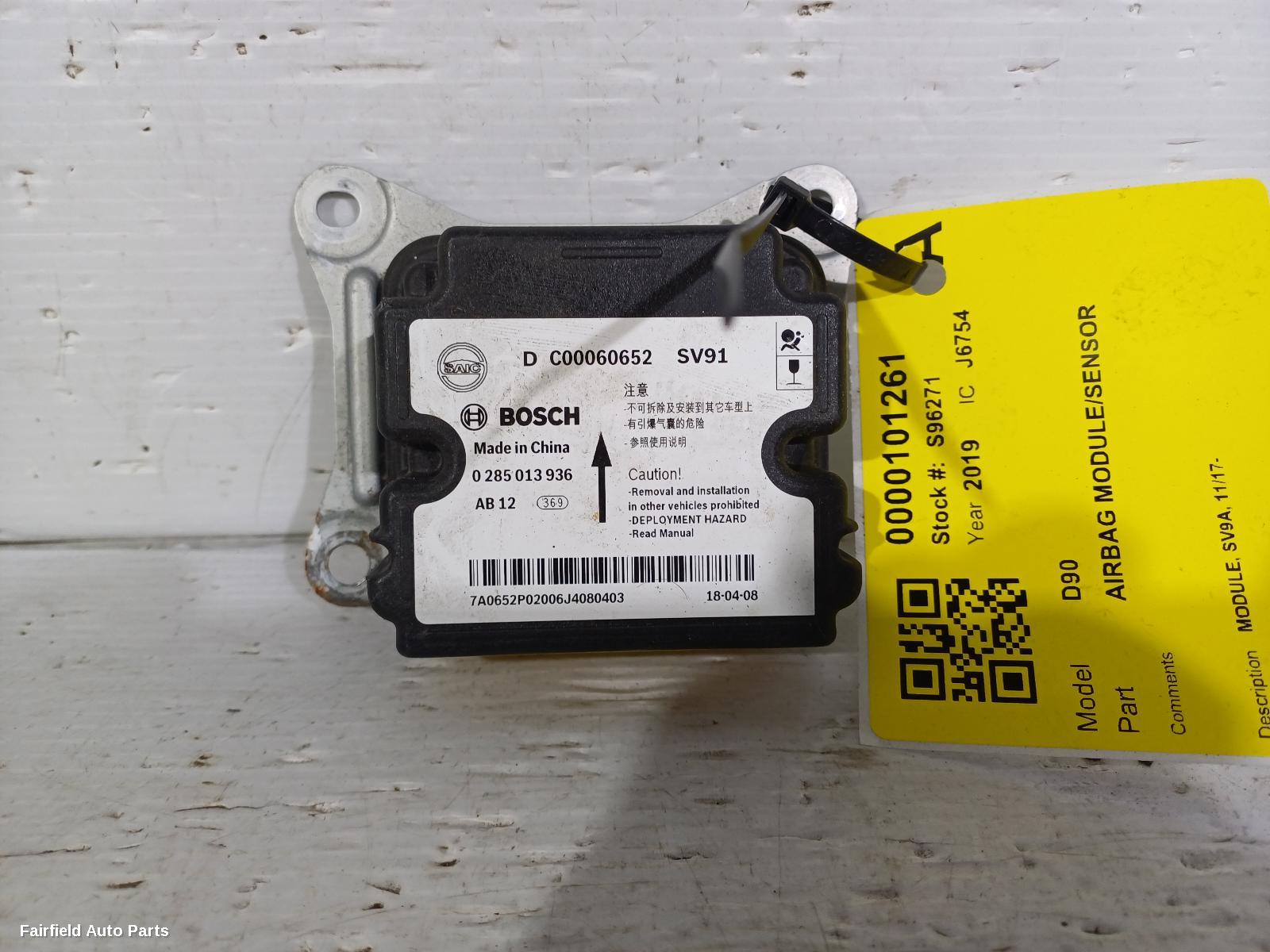 2017-2025 Ldv D90 Airbag Module Sensor