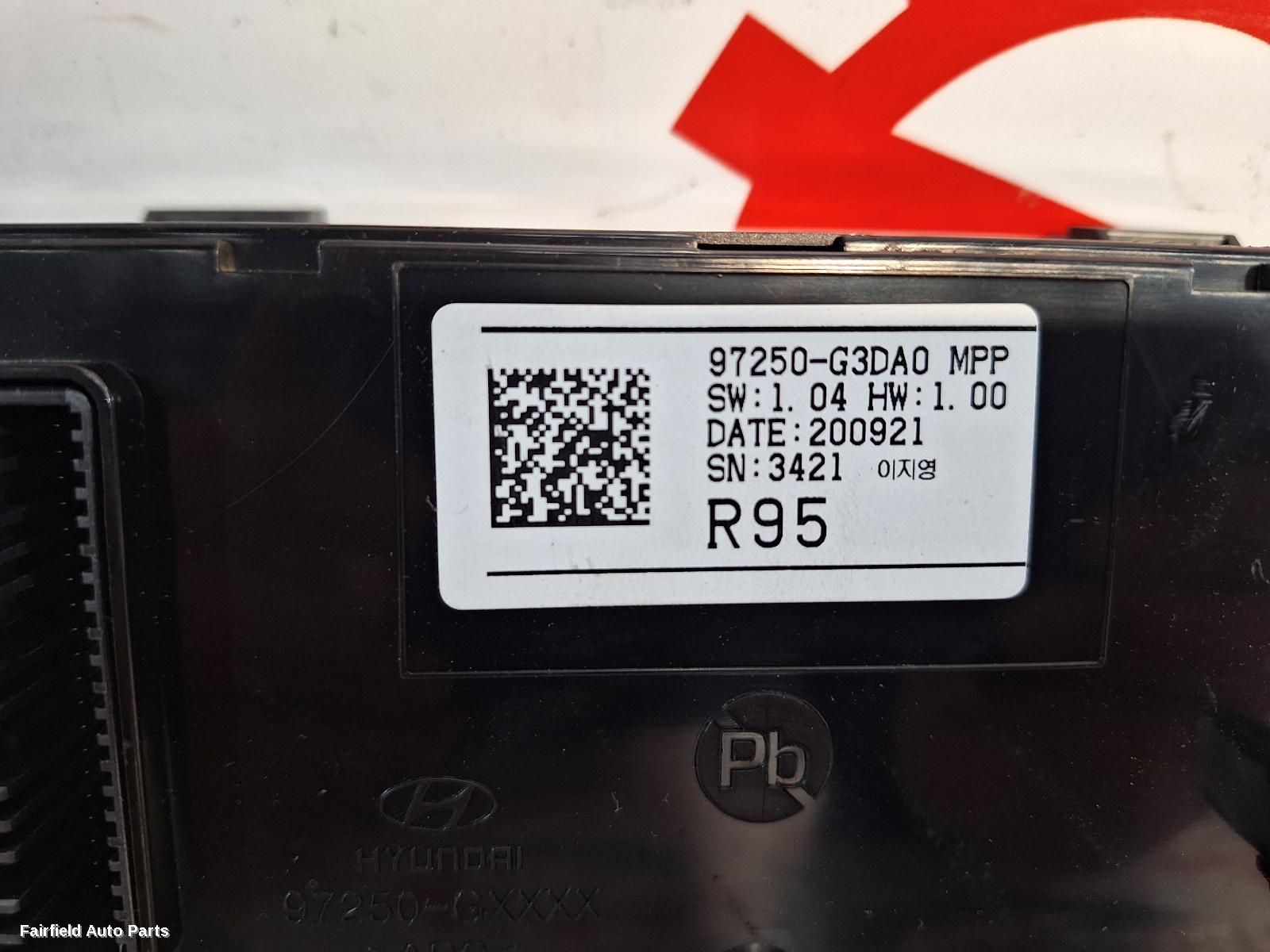 2017-2025 Hyundai I30 Heater Ac Controls